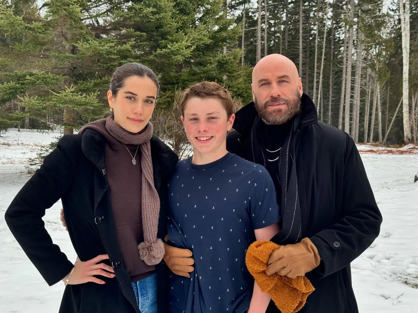 John Travolta Rings In 2025 Alongside Kids Ella and Ben
