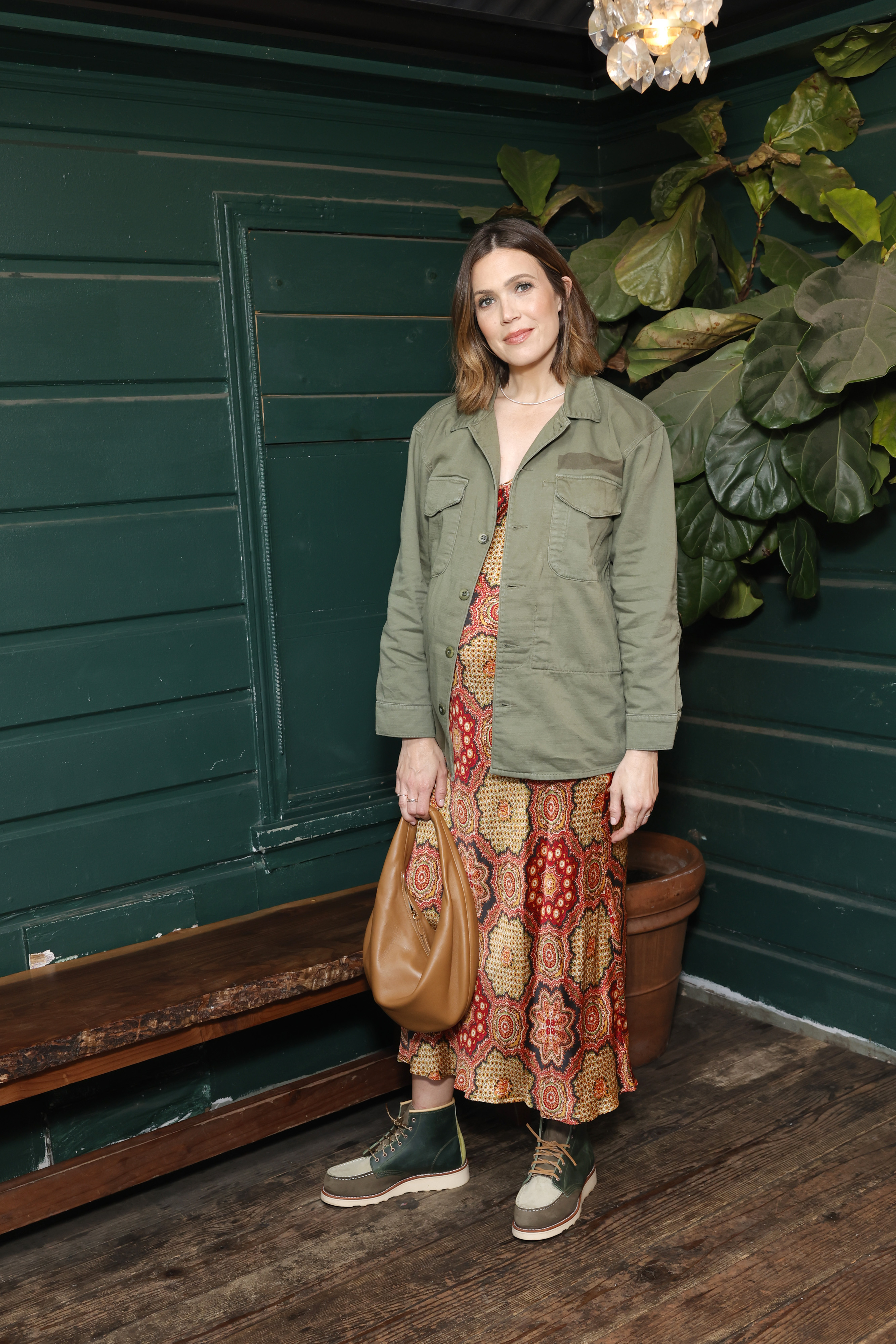 LOS ANGELES, CALIFORNIA - AUGUST 22: Mandy Moore poses as THE GREAT. x Red Wing Heritage launch a limited-edition collaboration at All Time on August 22, 2024 in Los Angeles, California. (Photo by Stefanie Keenan/Getty Images for for THE GREAT. x Red Wing Heritage Collaboration )