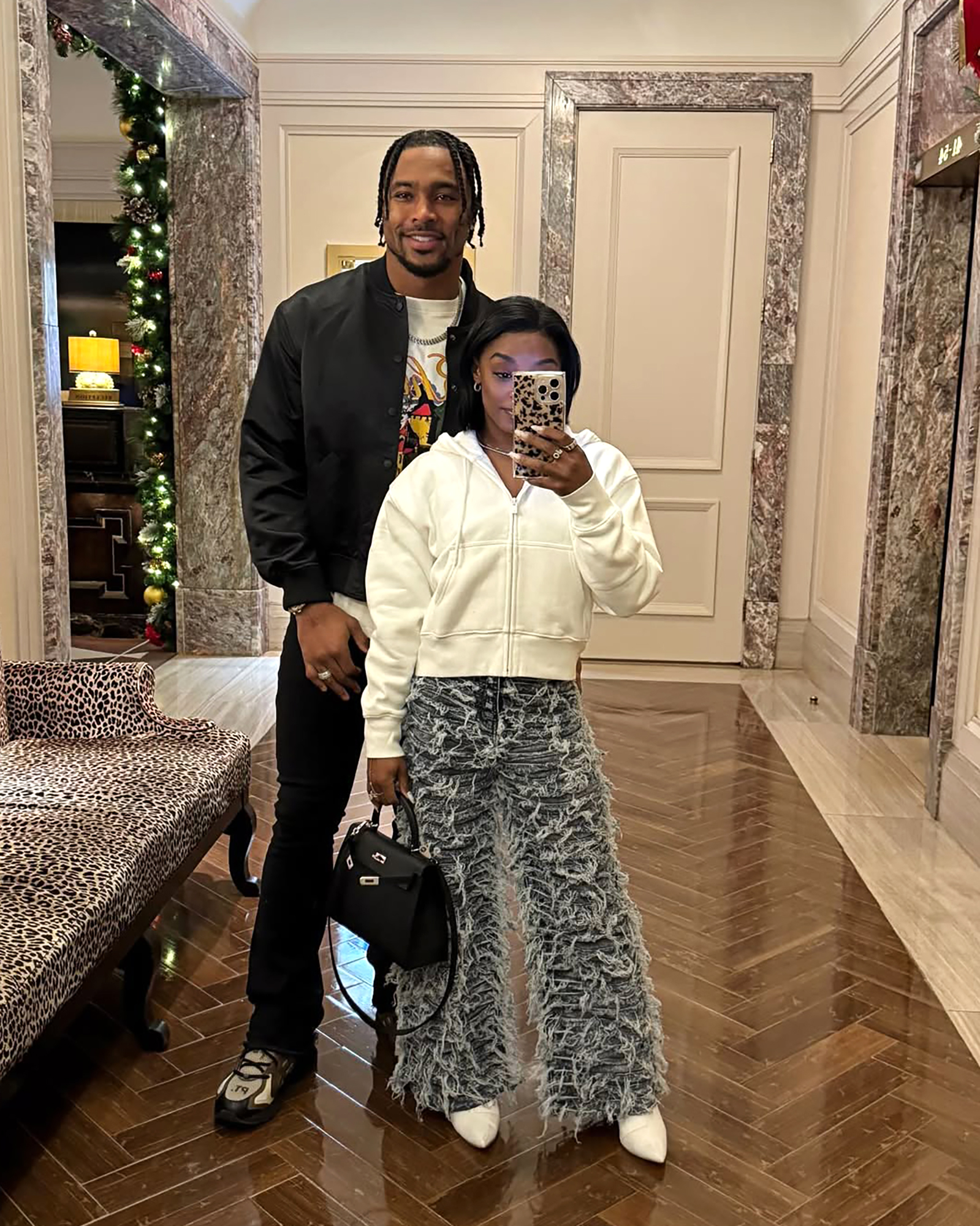 Simone Biles Rocks Super Fringed Jeans on Date Night With Johnathan Owens