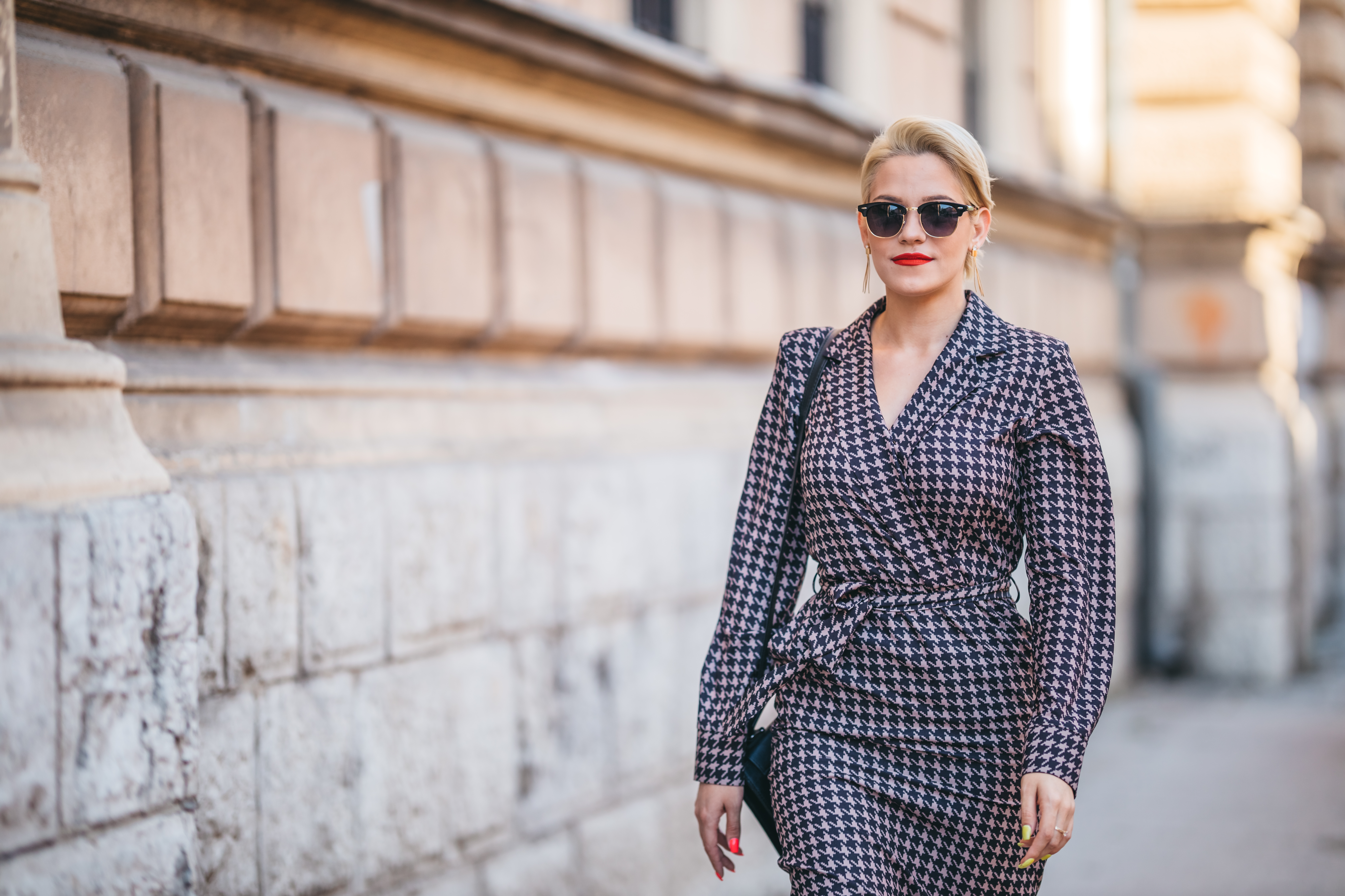 Portrait of a business woman with short blonde hair