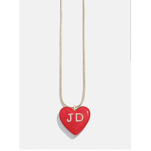 BaubleBar Custom Initial Enamel Heart Pendant
