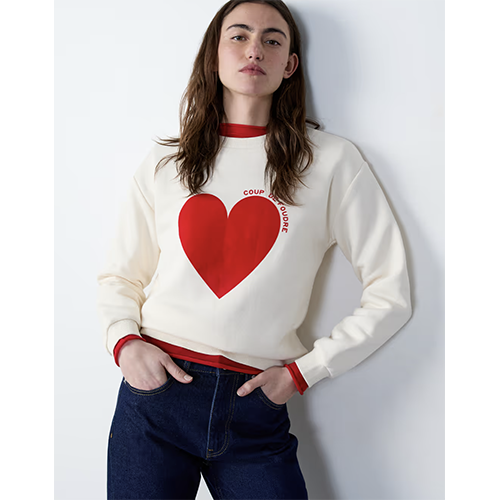 Etam Paris Corazon Heart Print Sweatshirt