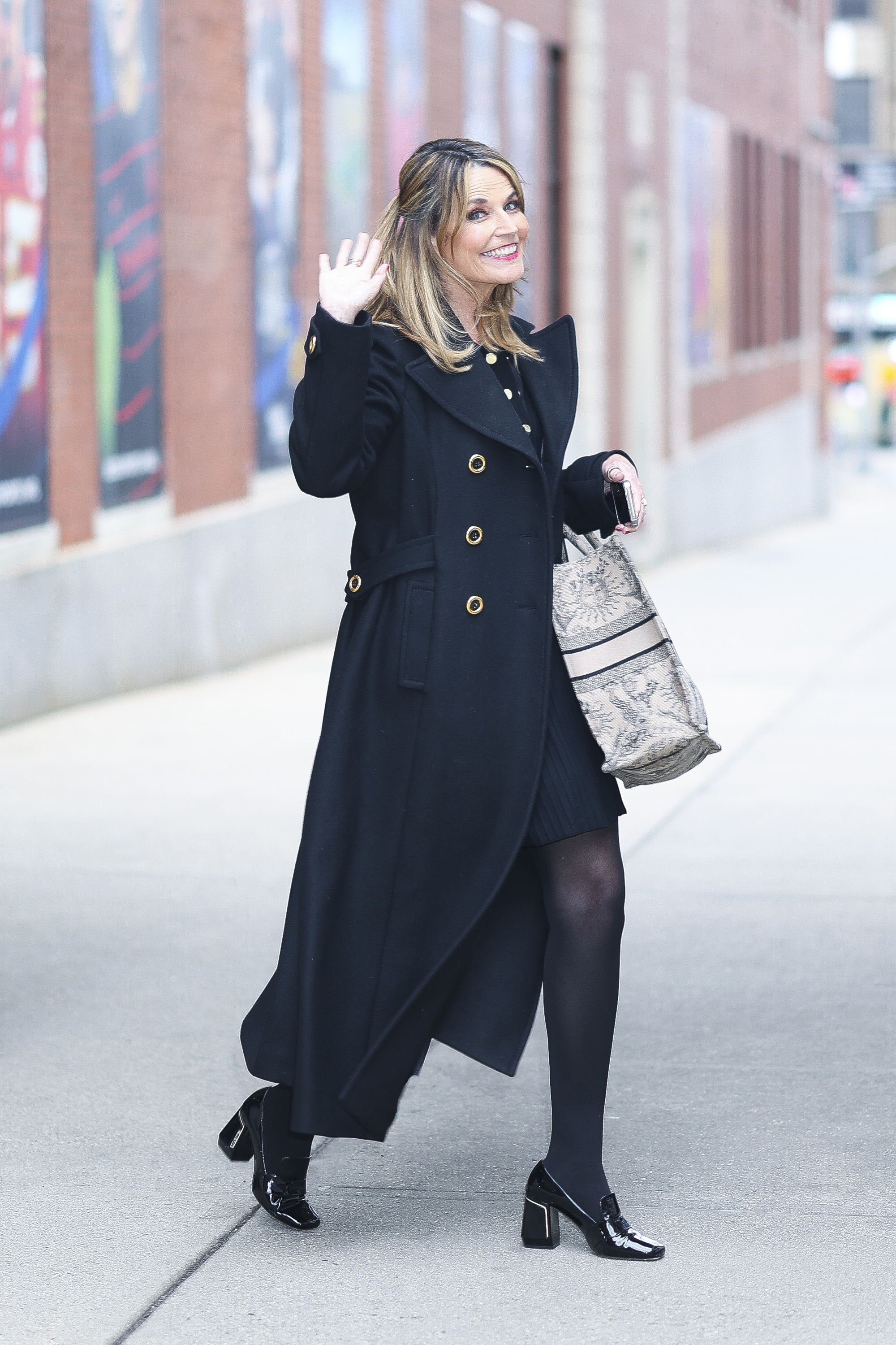 savannah guthrie in black trench coat