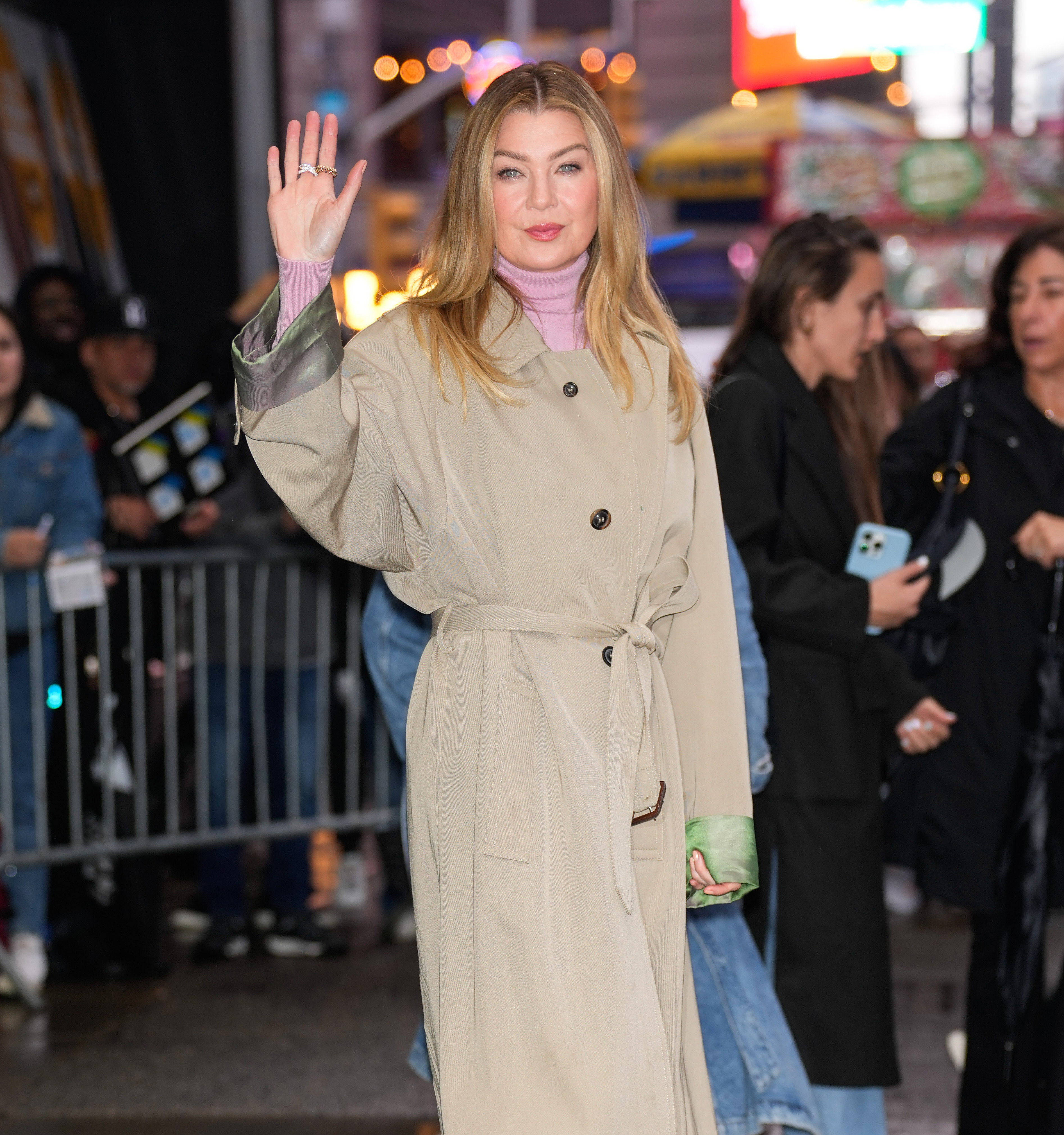 Ellen Pompeo is seen on March 17, 2025 in New York City.