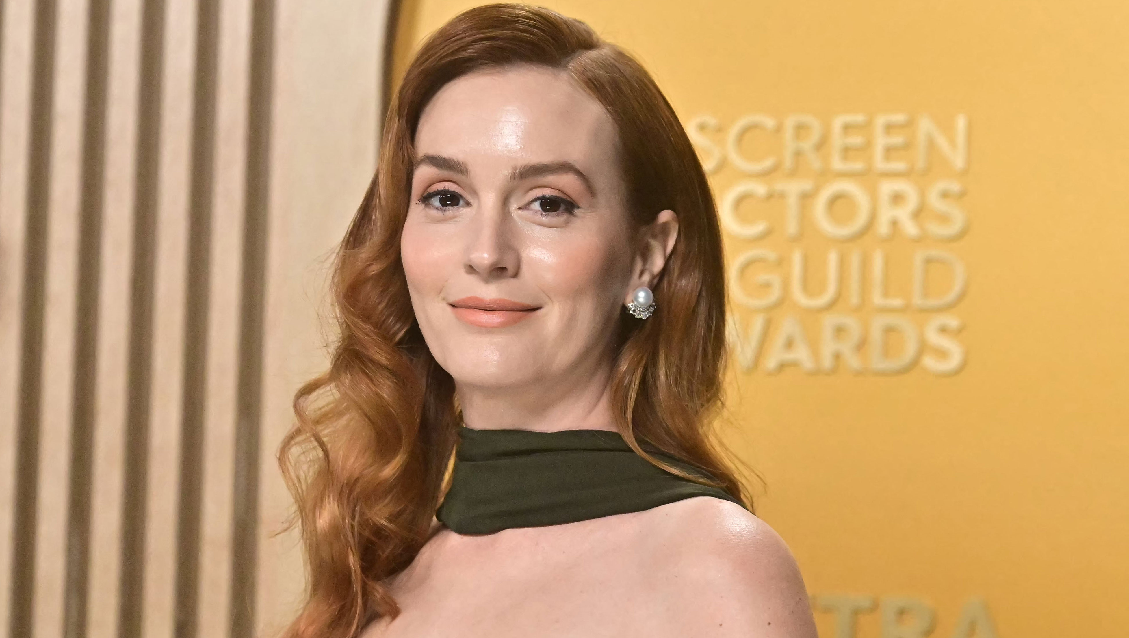 US actress Leighton Meester arrives for the 31st Annual Screen Actors Guild awards at the Shrine Auditorium in Los Angeles, February 23, 2025.
