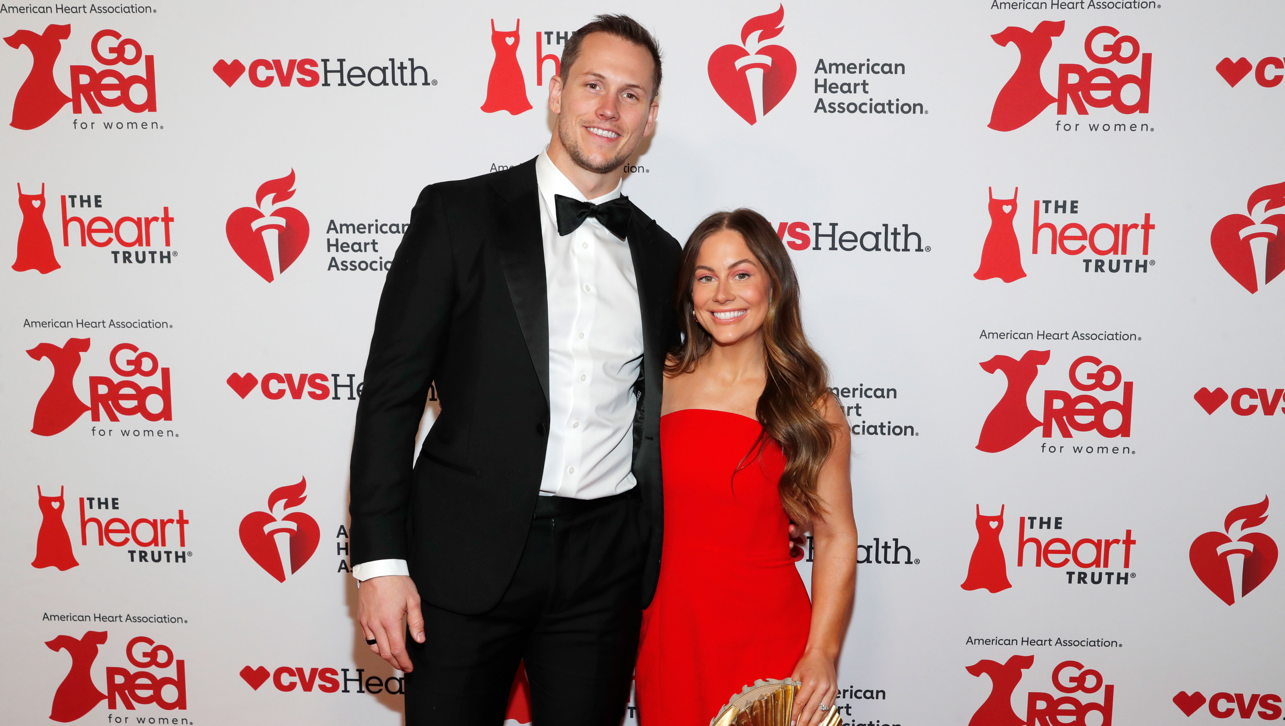 NEW YORK, NEW YORK - JANUARY 30: (L-R) Andrew East and Shawn Johnson attend the The American Heart Association's Red Dress Collection Concert 2025 on January 30, 2025 in New York City. (Photo by Astrid Stawiarz/Getty Images for The American Heart Association)