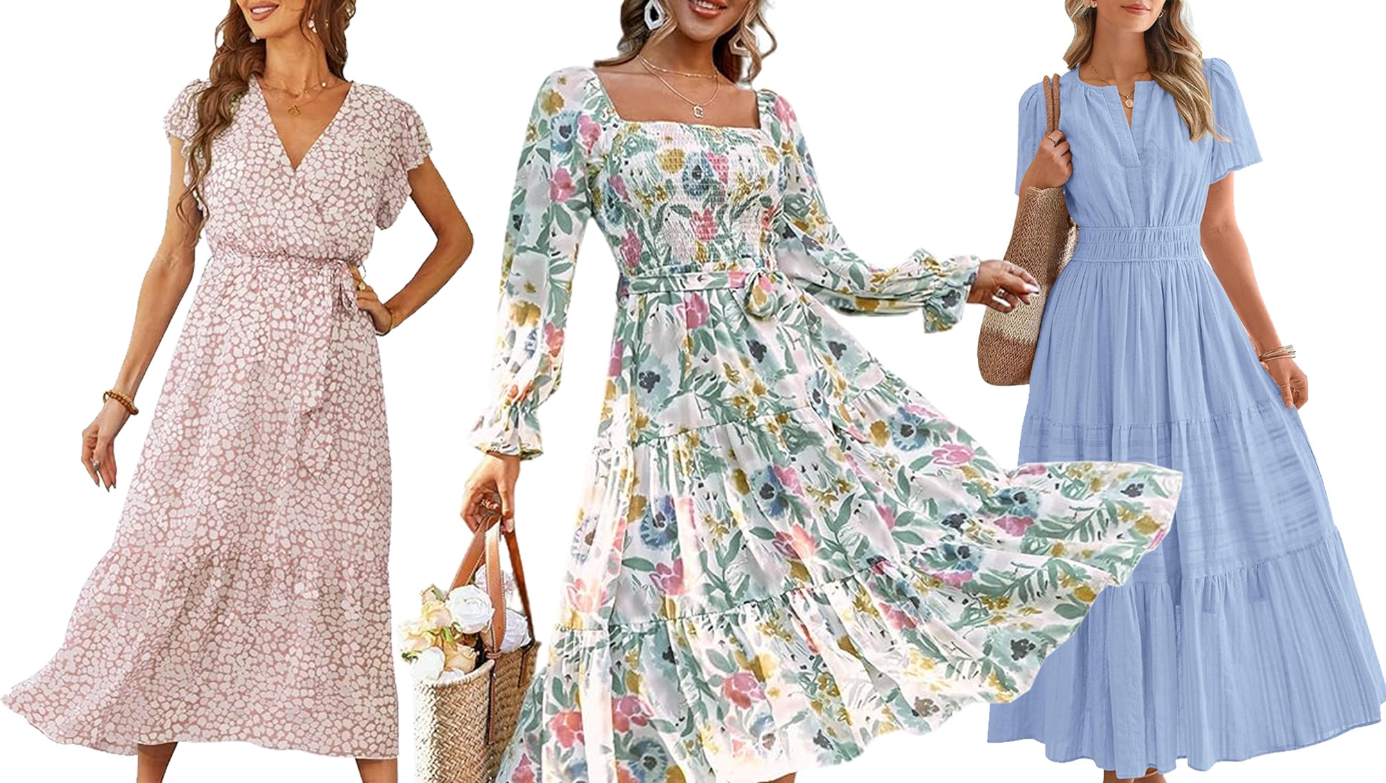 pink, blue and pastel dresses from Amazon