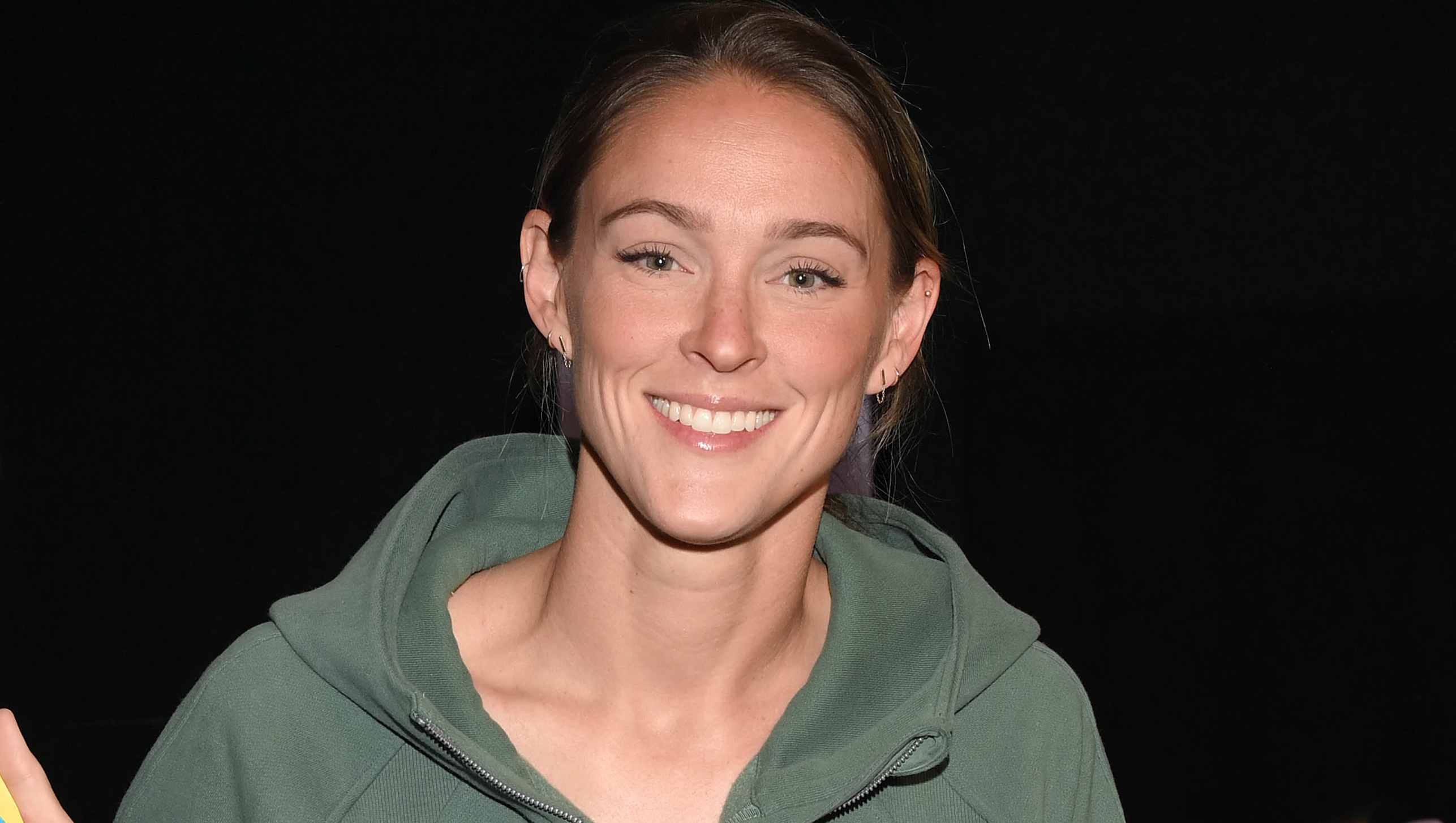 PHILADELPHIA, PENNSYLVANIA - JUNE 13: Autism advocate Kylie Kelce poses with the new Print Pals printable puppets from technology company HP, to help neurodivergent children express themselves through the therapeutic power of creative expression at the Eagles Autism Foundation (EAF) sensory room in Philadelphia, PA. (Photo by Michael Simon/Getty Images for HP Inc.)
