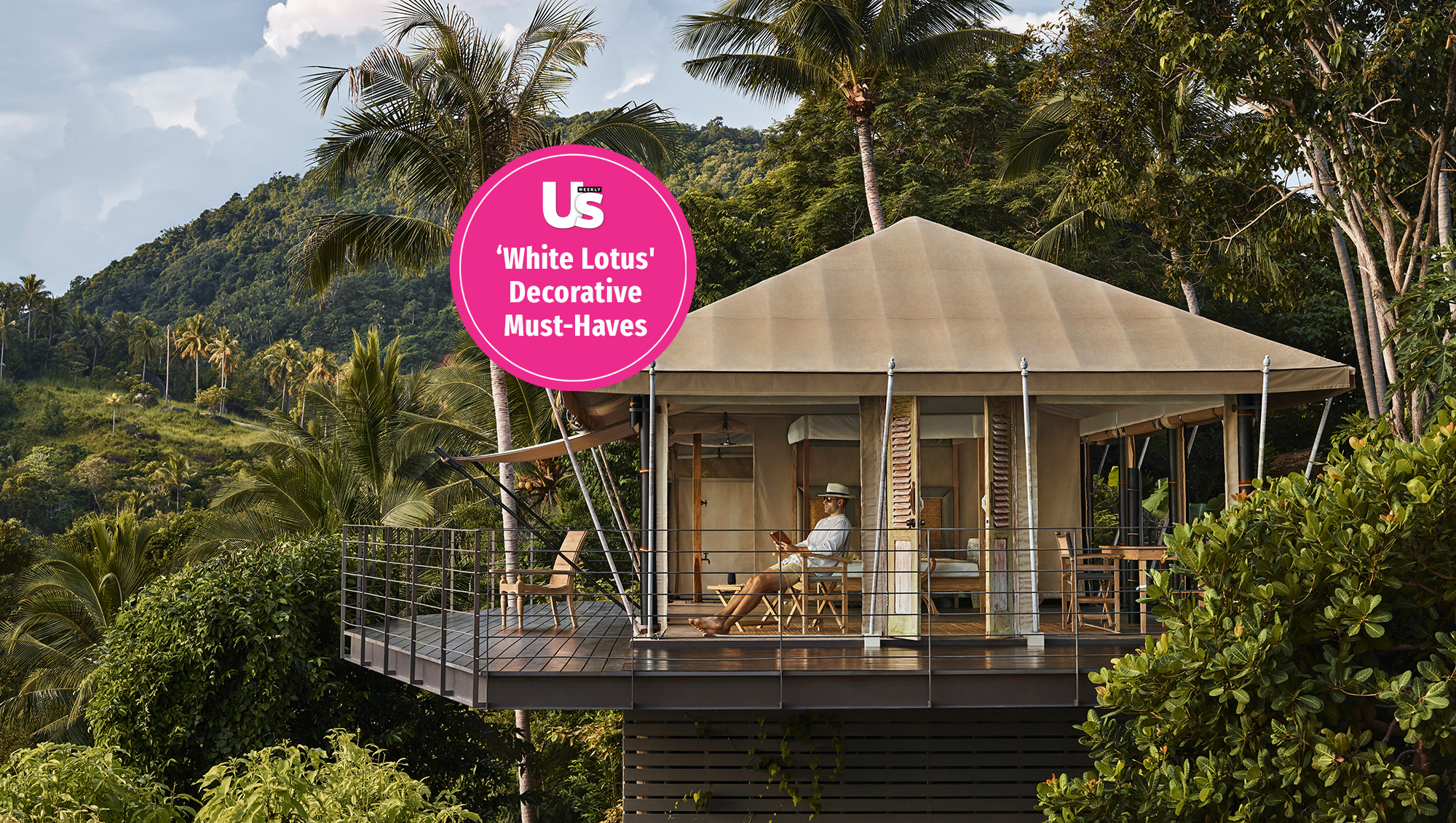 White Lotus title over rainforest setting