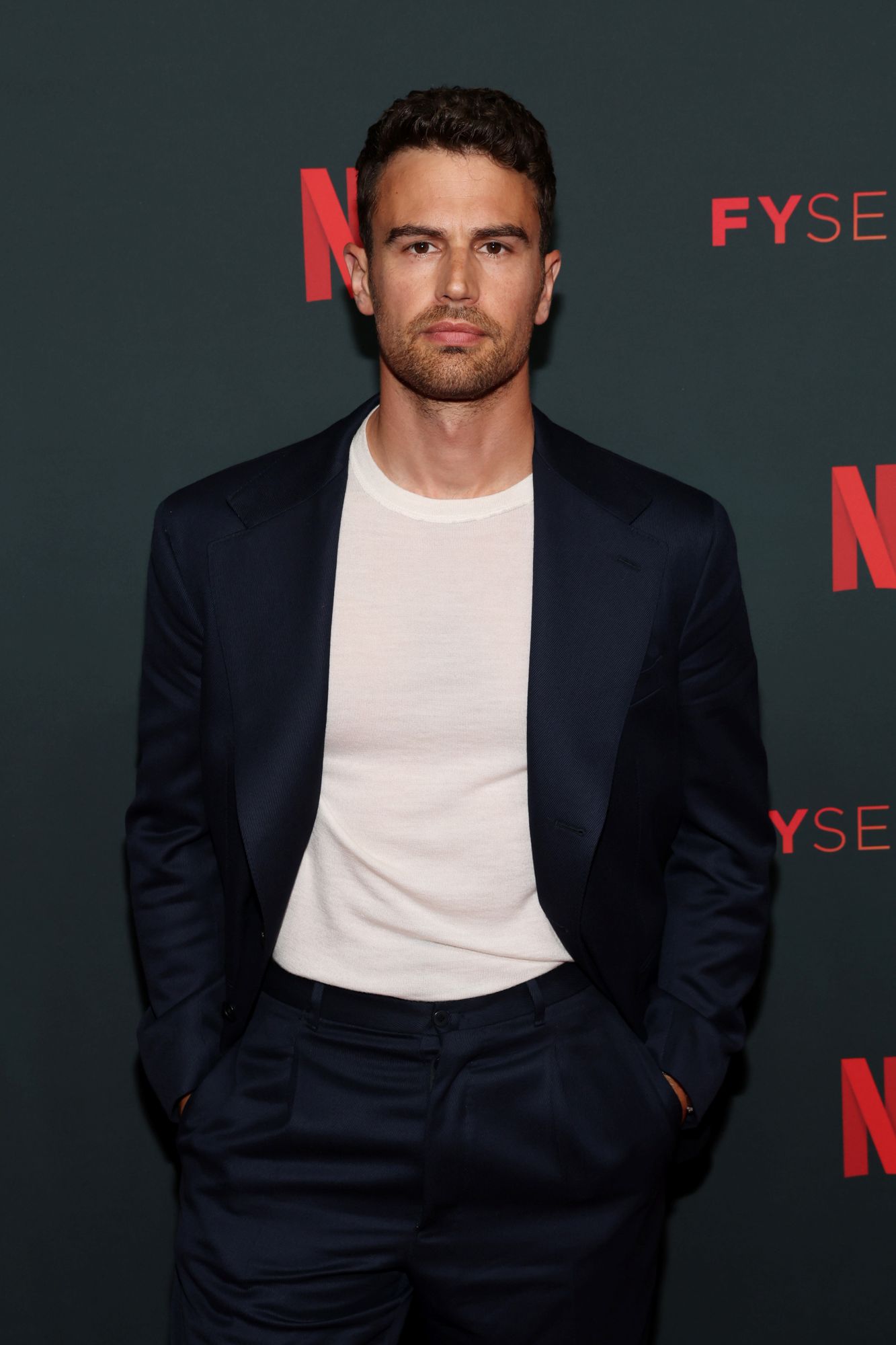 Theo James attends ATAS official FYSEE screening for Netflix"s "The Gentlemen" at FYSEE at Sunset Las Palmas Studios