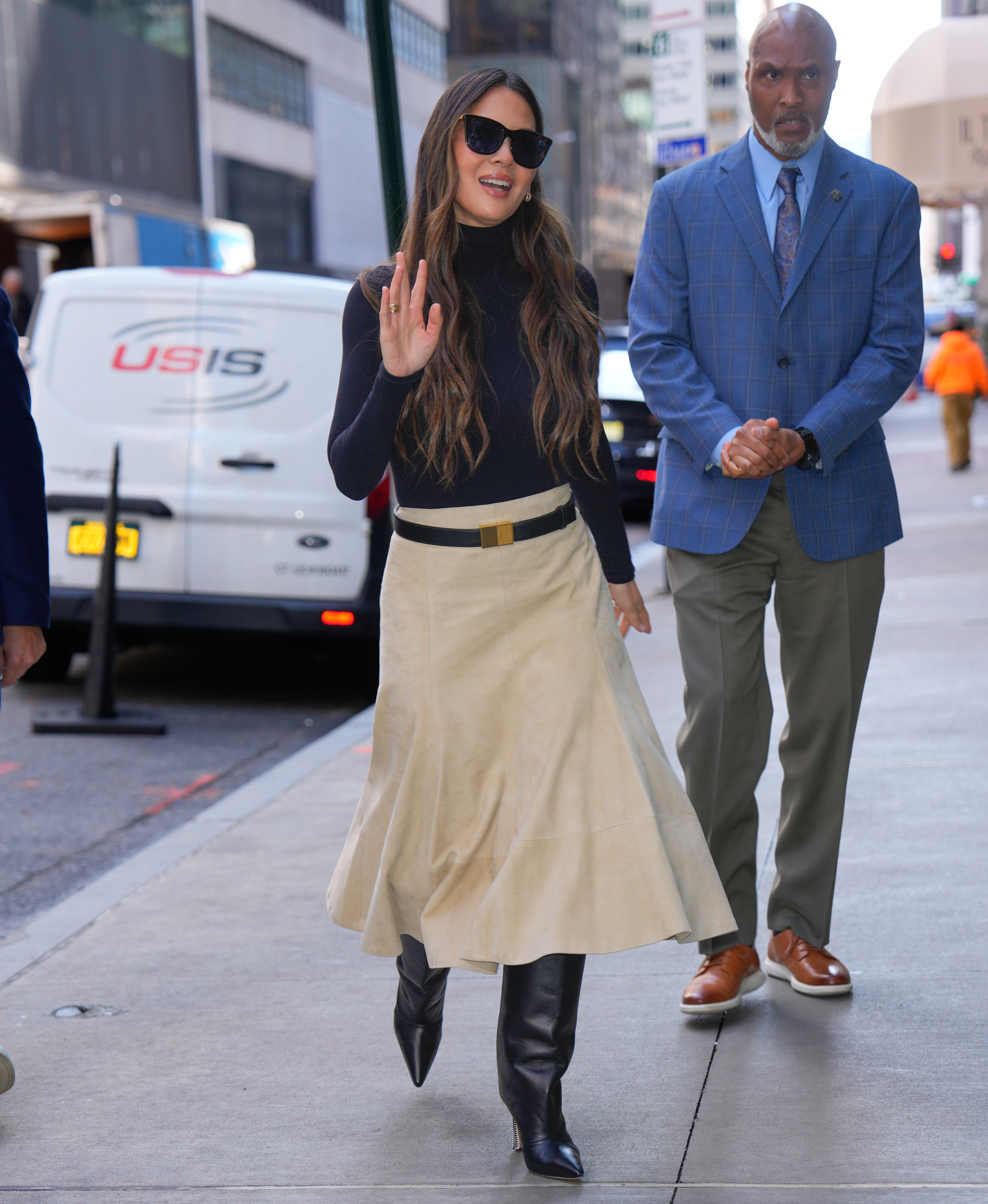 Olivia Munn is seen on April 1, 2025 in New York City.