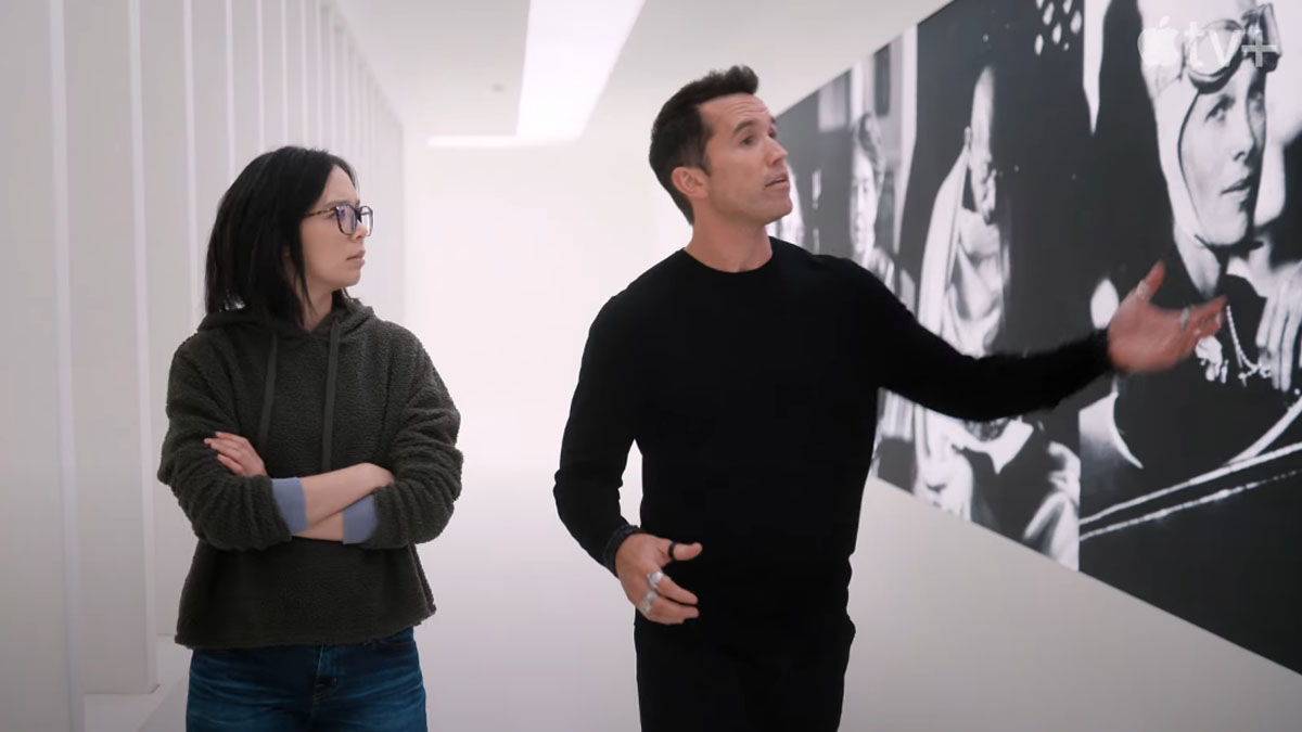 Charlotte Nicdao and Rob McElhenney in Mythic Quest.