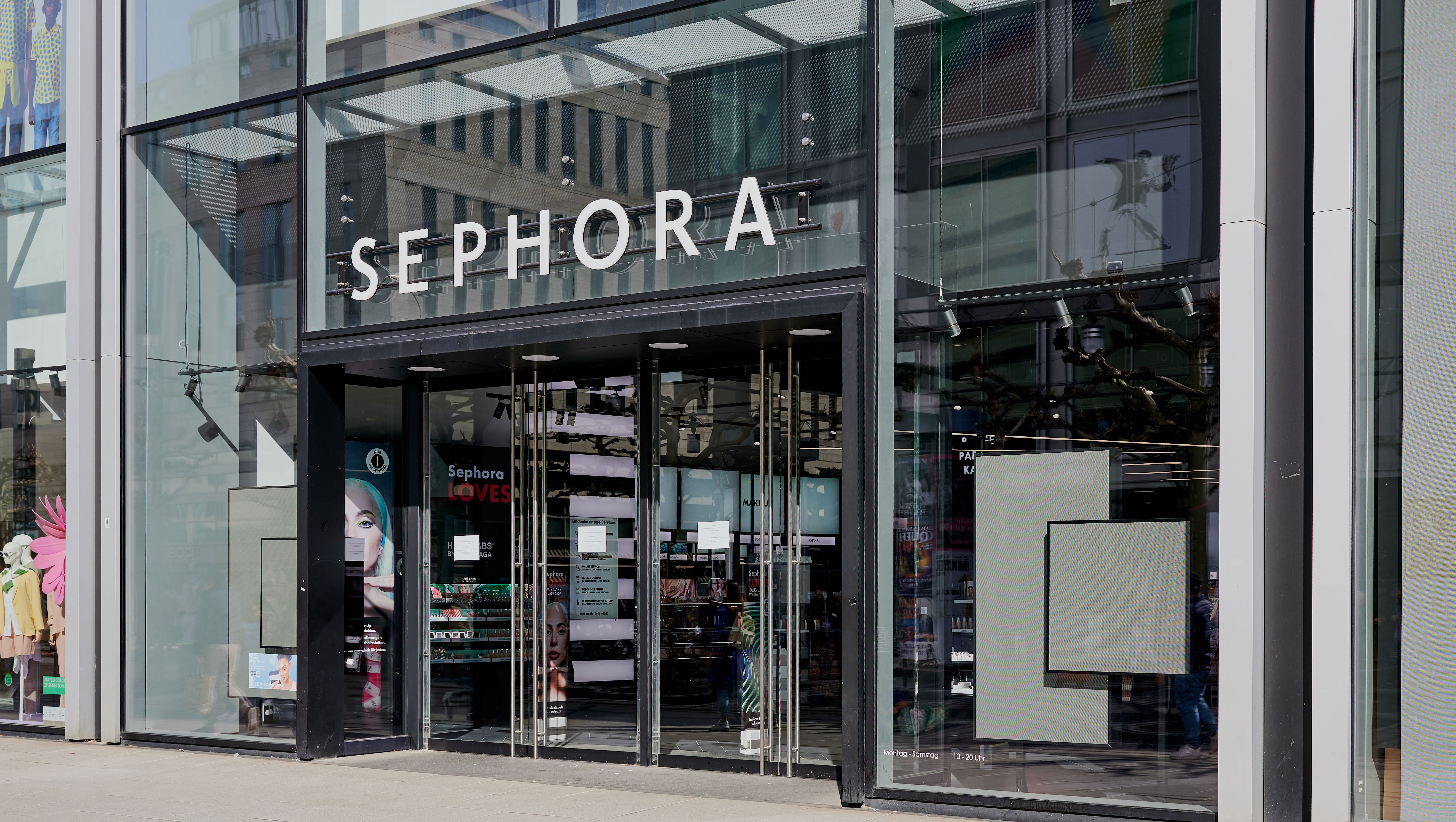 Frankfurt, Germany - April 11, 2024: Sephora store front in the shopping street Zeil in Frankfurt