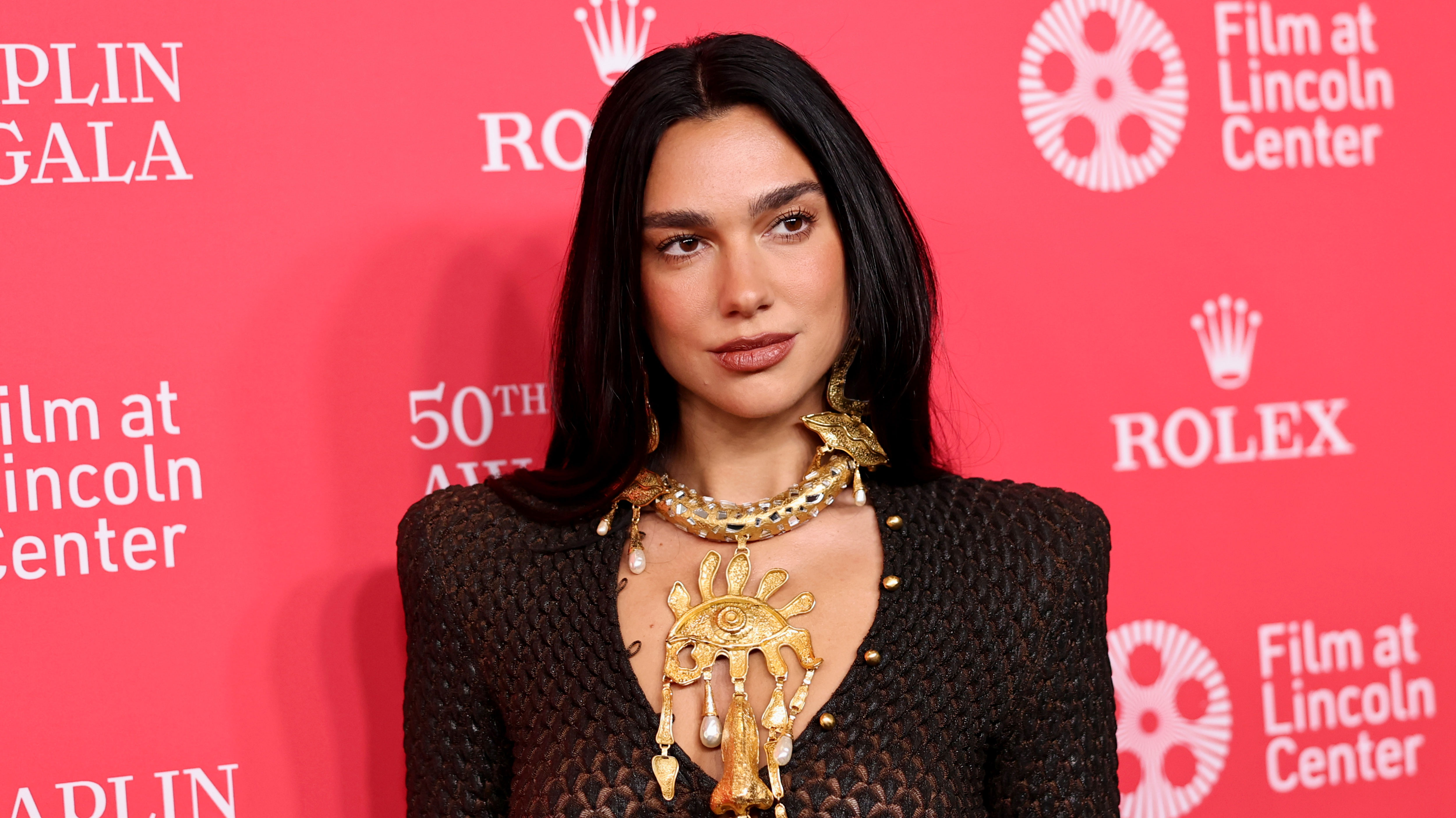 NEW YORK, NEW YORK - APRIL 28: Dua Lipa attends the 50th Chaplin Award Gala on April 28, 2025 in New York City. (Photo by Jamie McCarthy/Getty Images)
