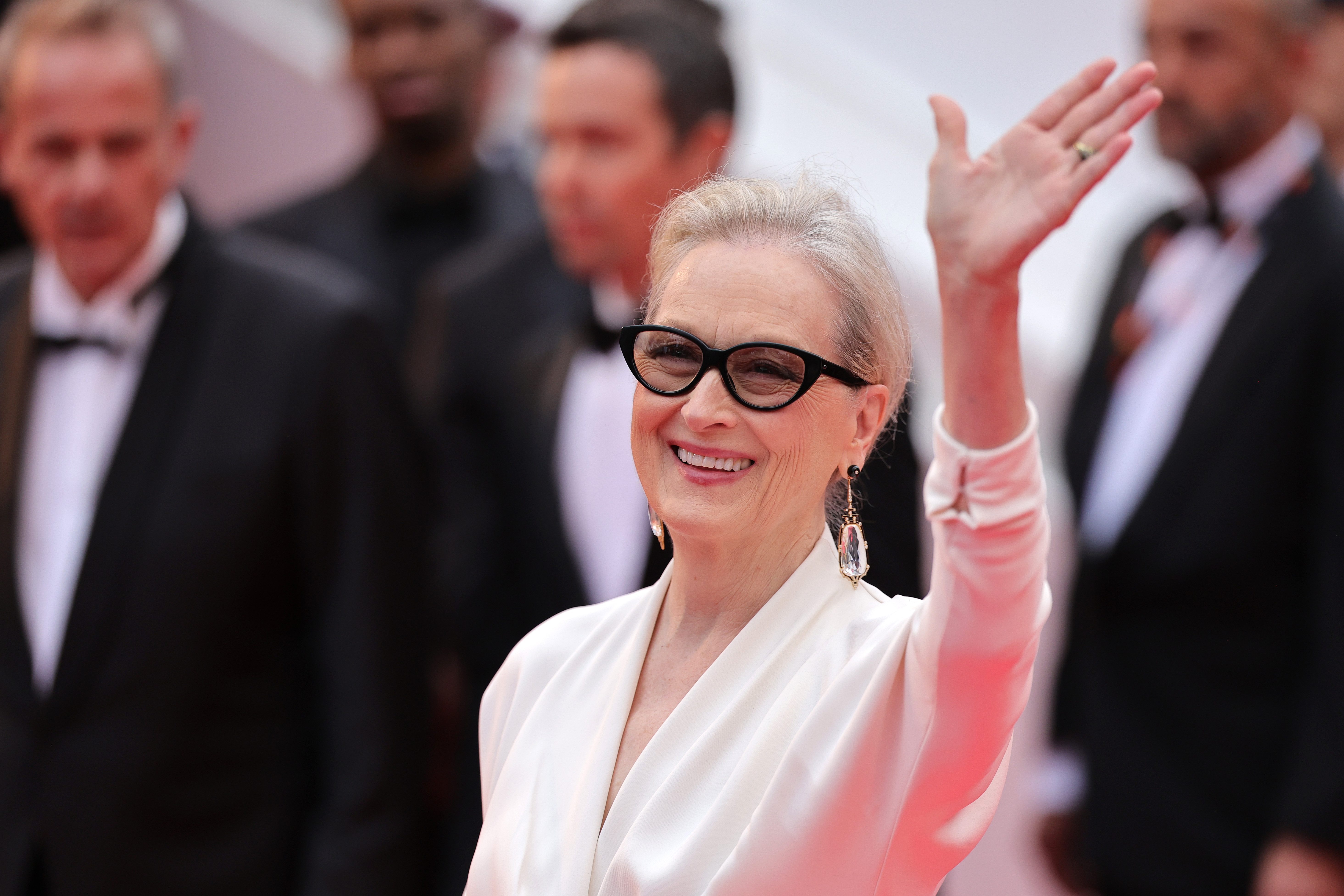 Meryl Streep attends "Le Deuxième Acte" ("The Second Act") Screening & opening ceremony red carpet at the 77th annual Cannes Film Festival at Palais des Festivals on May 14, 2024 in Cannes, France.