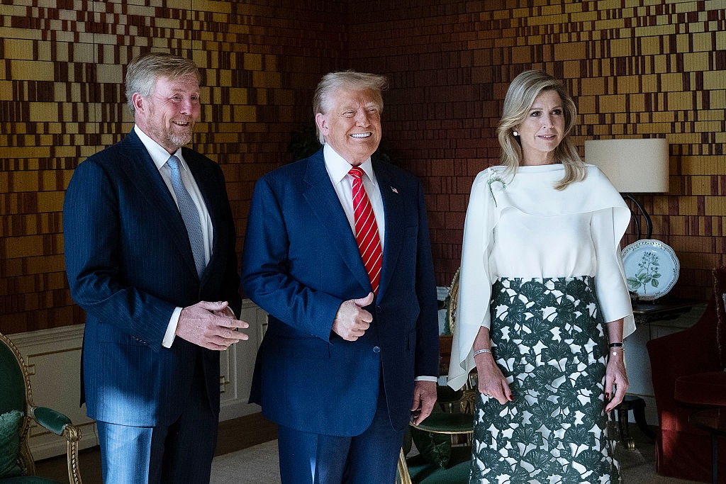 El presidente de Estados Unidos, Donald Trump y la reina Máxima de Países Bajos.