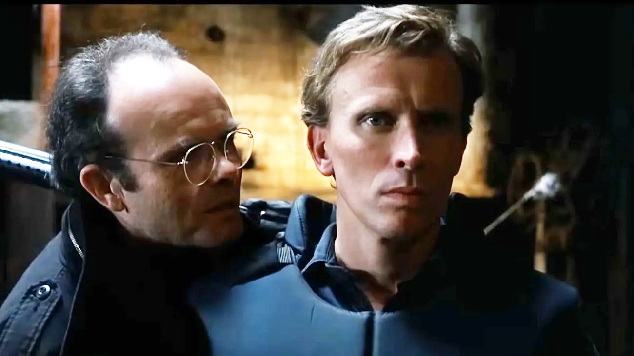 Kurtwood Smith and Peter Weller in RoboCop
