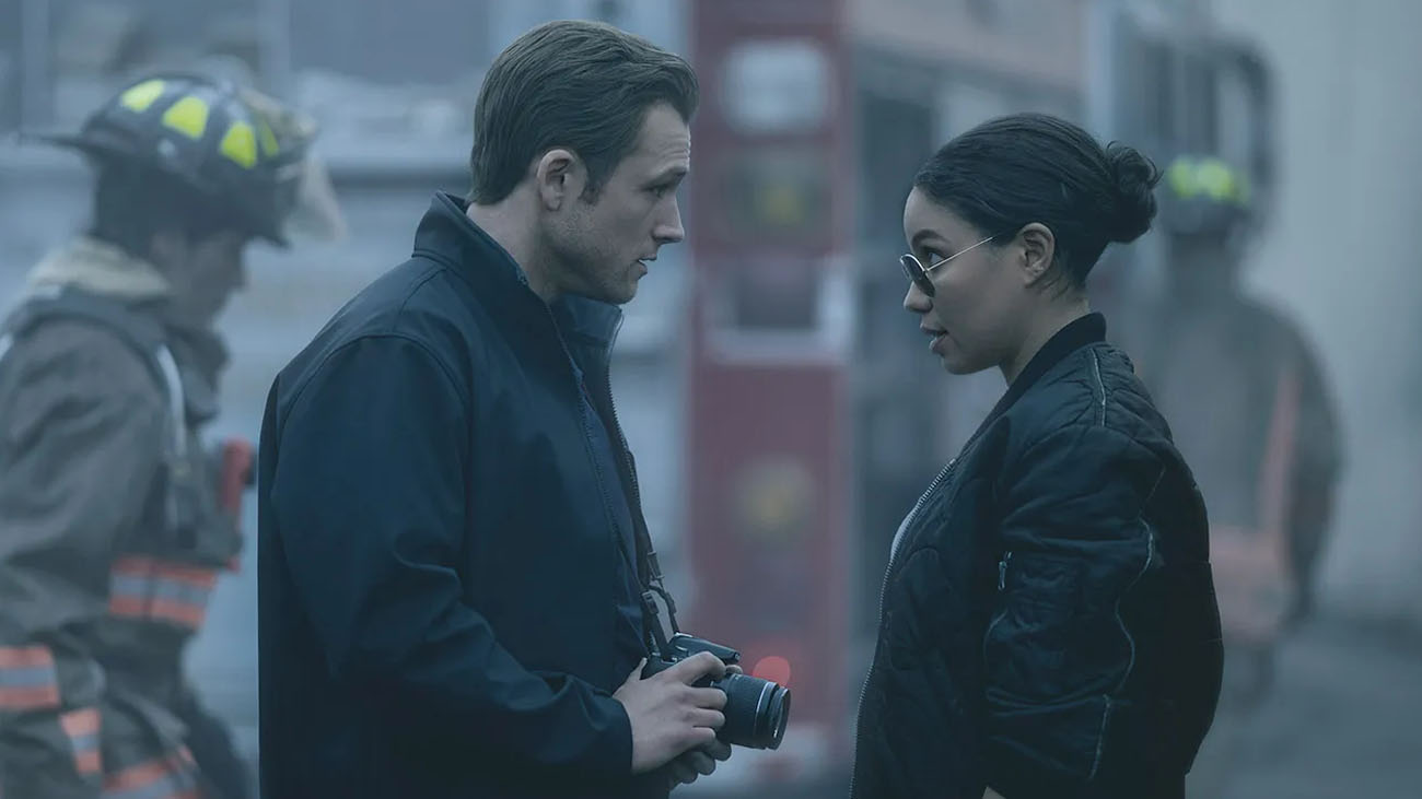 Taron Egerton and Jurnee Smollett in Smoke