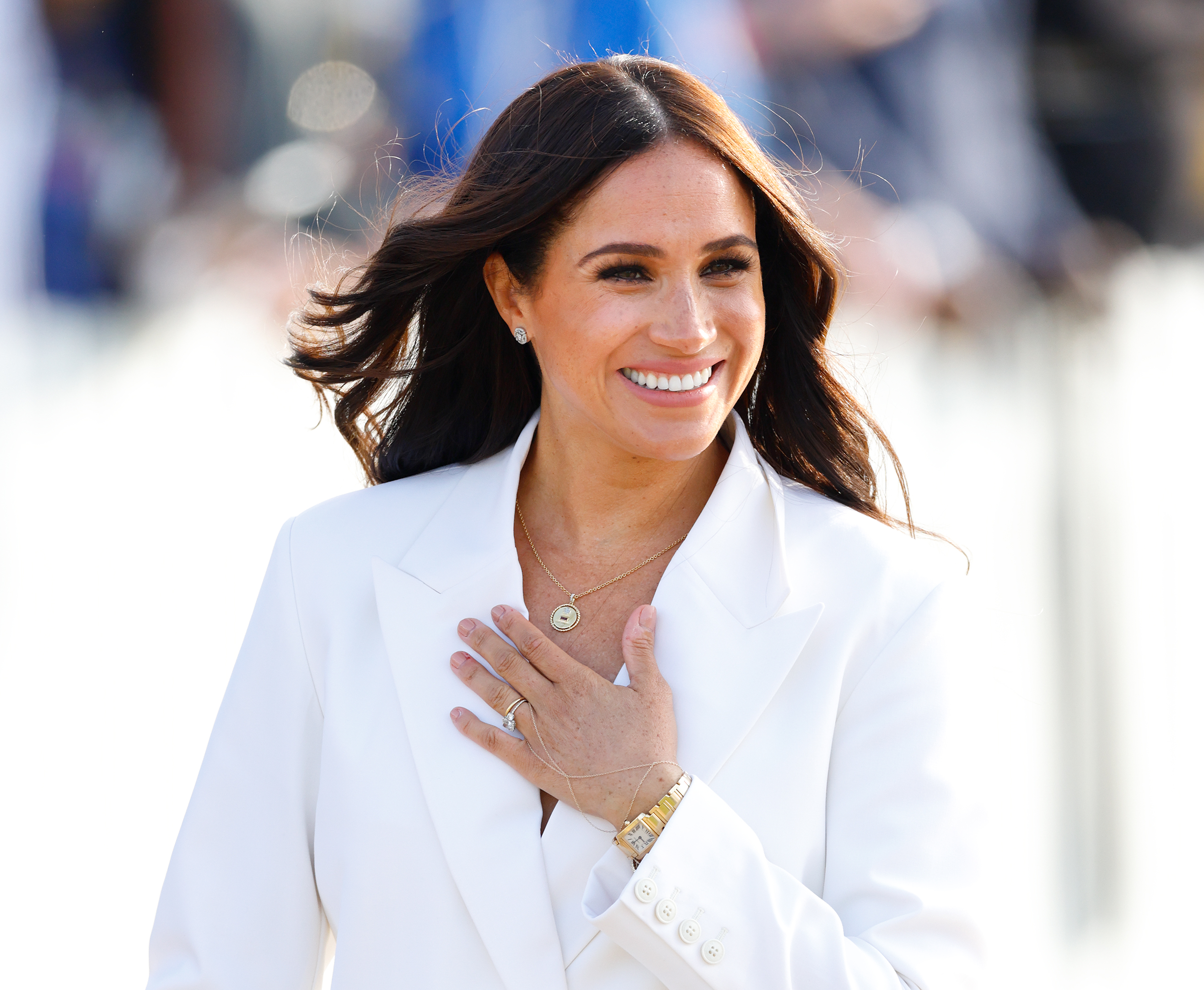 Meghan, Duchess of Sussex attends an Invictus Games Friends and Family reception hosted by the City of The Hague and the Dutch Ministry of Defence at Zuiderpark on April 15, 2022 in The Hague, Netherlands.