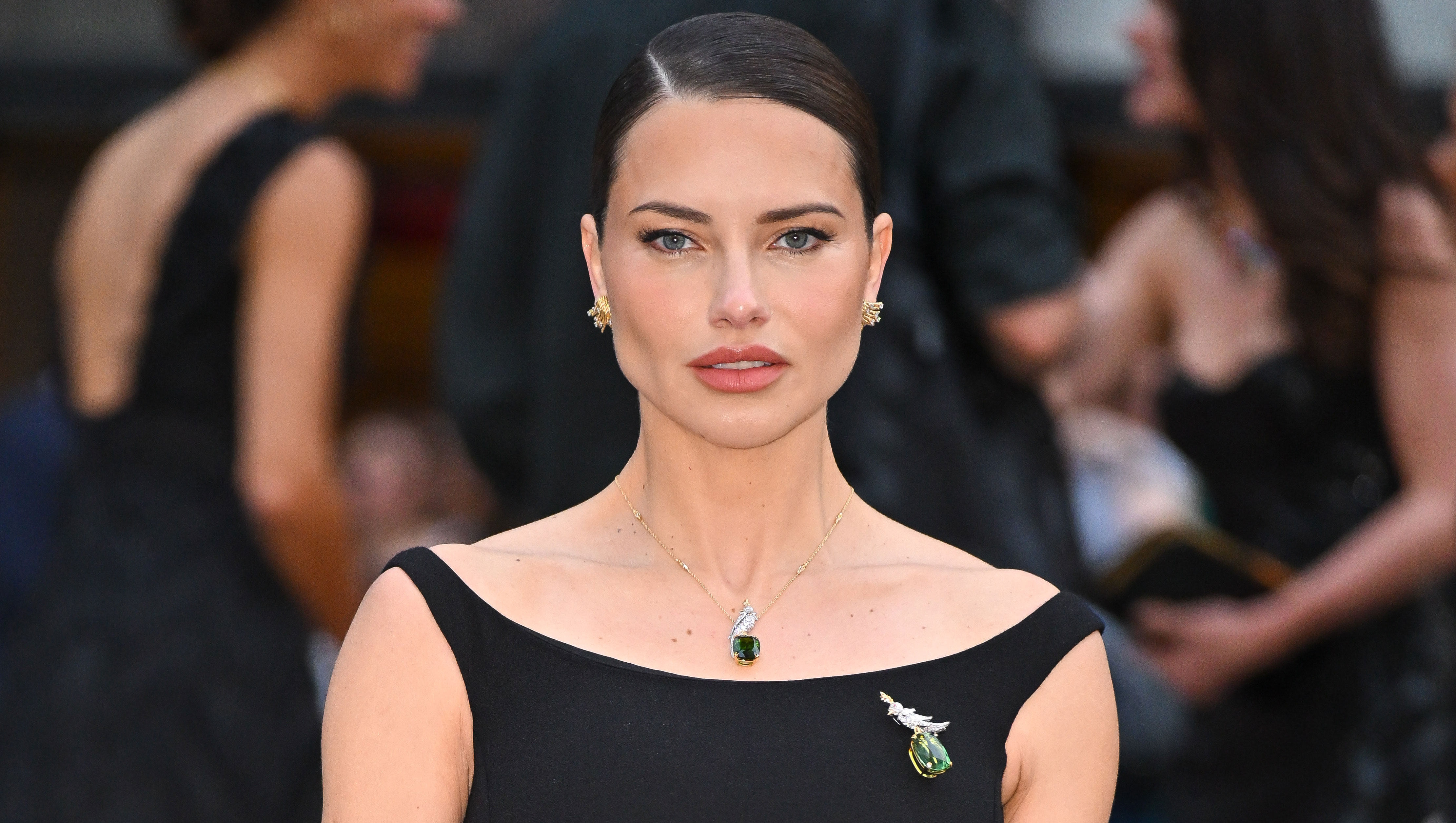 NEW YORK, NEW YORK - APRIL 25: Adriana Lima arrives to Tiffany's launch of Blue Book 2025: Sea of Wonder at The Metropolitan Museum of Art on April 25, 2025 in New York City. (Photo by James Devaney/GC Images)