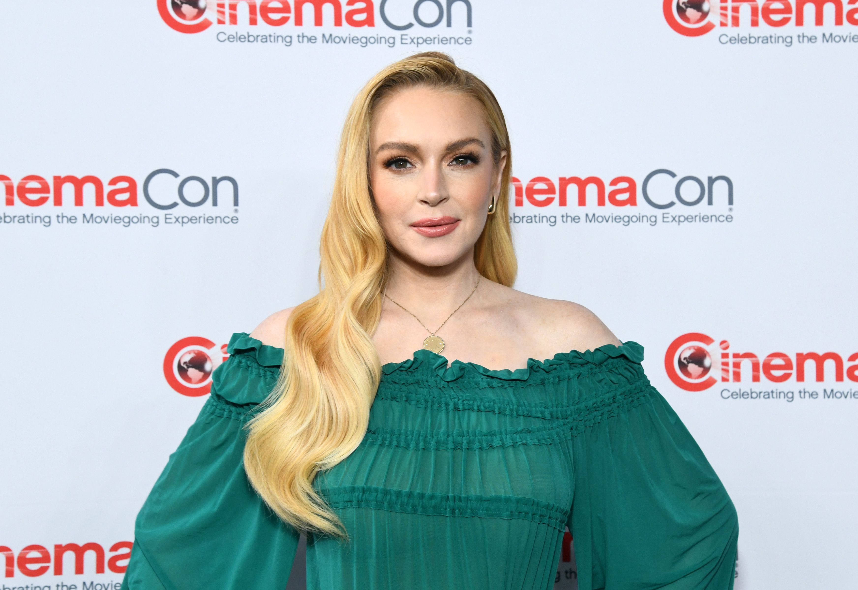Lindsay Lohan attends CinemaCon 2025- Walt Disney Studios Invites you to its 2025 presentation highlighting its upcoming release schedule at The Colosseum at Caesars Palace during CinemaCon, the official convention of Cinema United, on April 3, 2025, in Las Vegas, Nevada.
