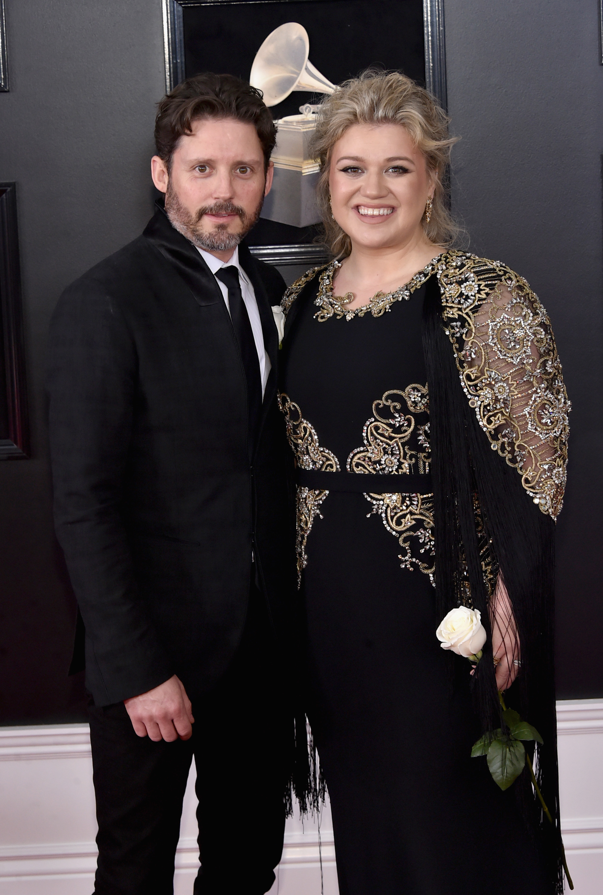 Brandon Blackstock and Kelly Clarkson attend the 2018 Grammy Awards.
