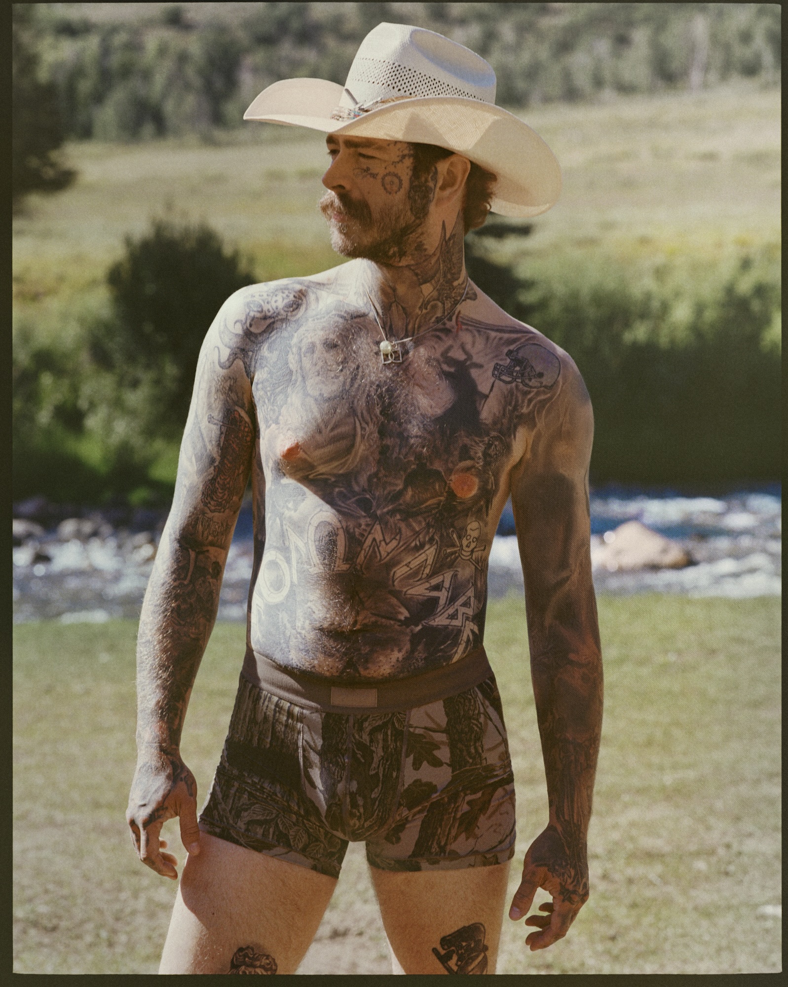 Post Malone Strips Down to His Boxers in Steamy New Skims Ad