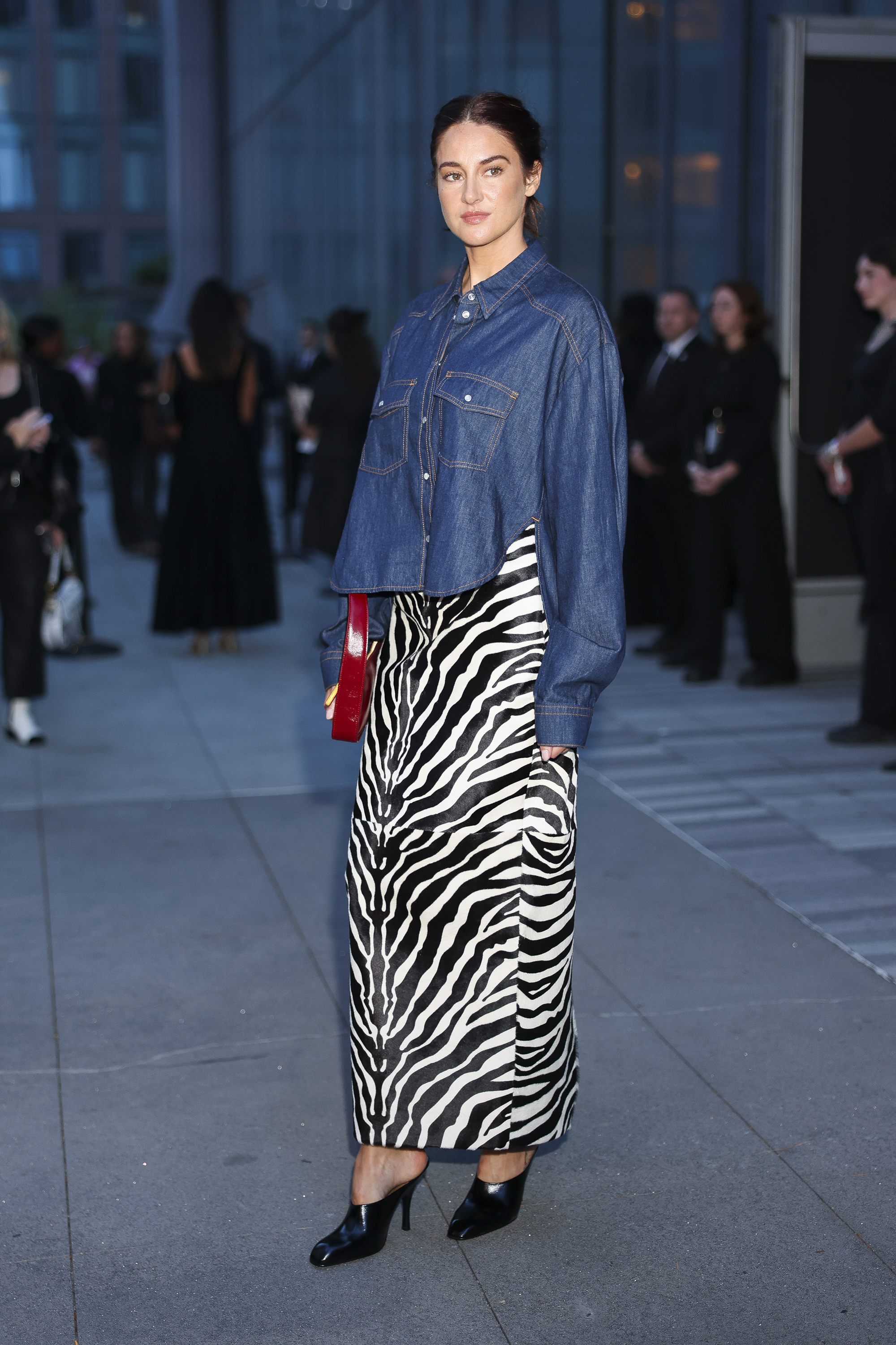 Shailene Woodley attends the Khaite fashion show during New York Fashion Week at The Shed on September 13, 2025 in New York City.