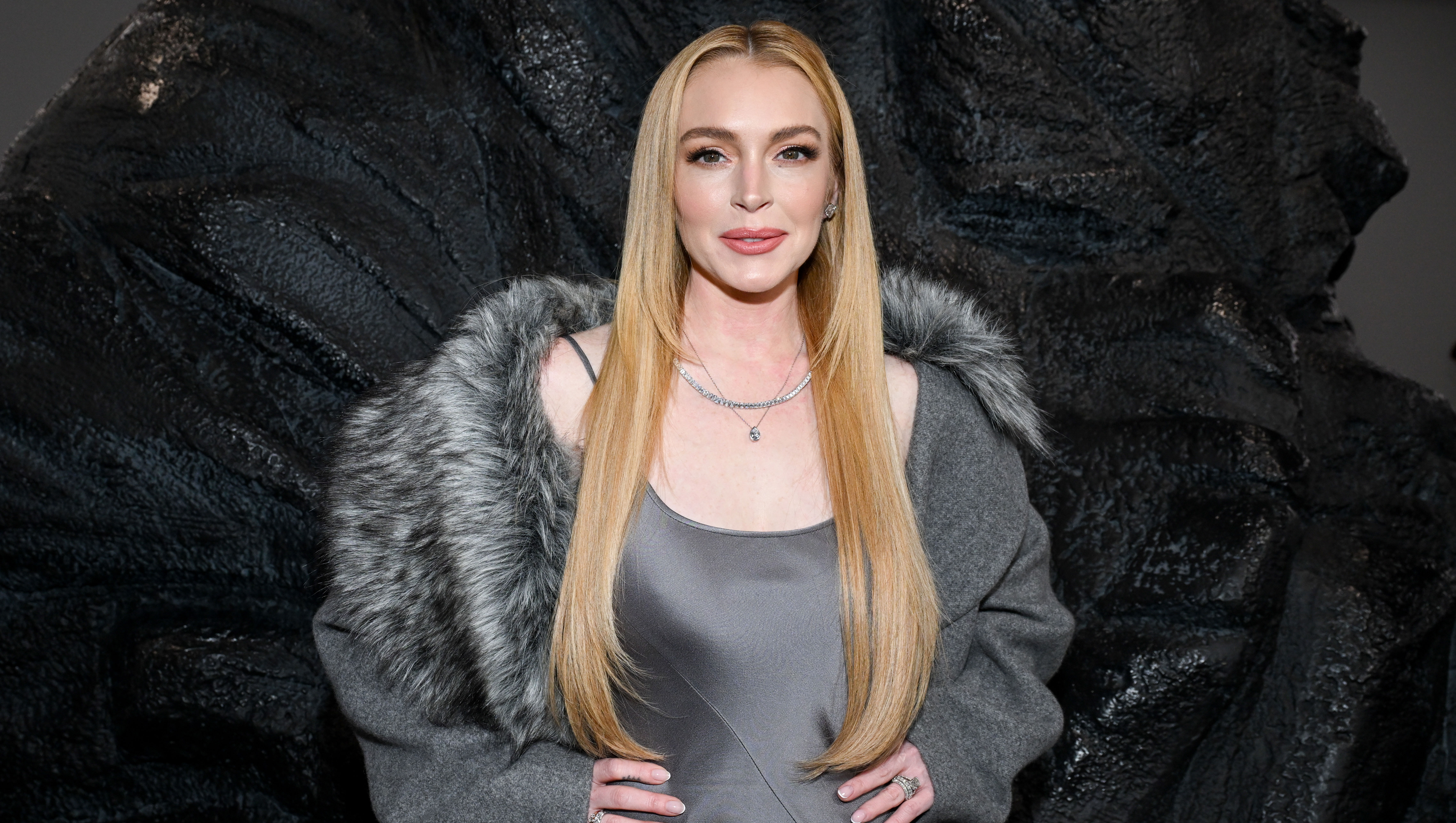 Lindsay Lohan at Michael Kors RTW Spring 2025 as part of New York Ready to Wear Fashion Week held at The Shed on September 10, 2024 in New York, New York. (Photo by Gilbert Flores/WWD via Getty Images)
