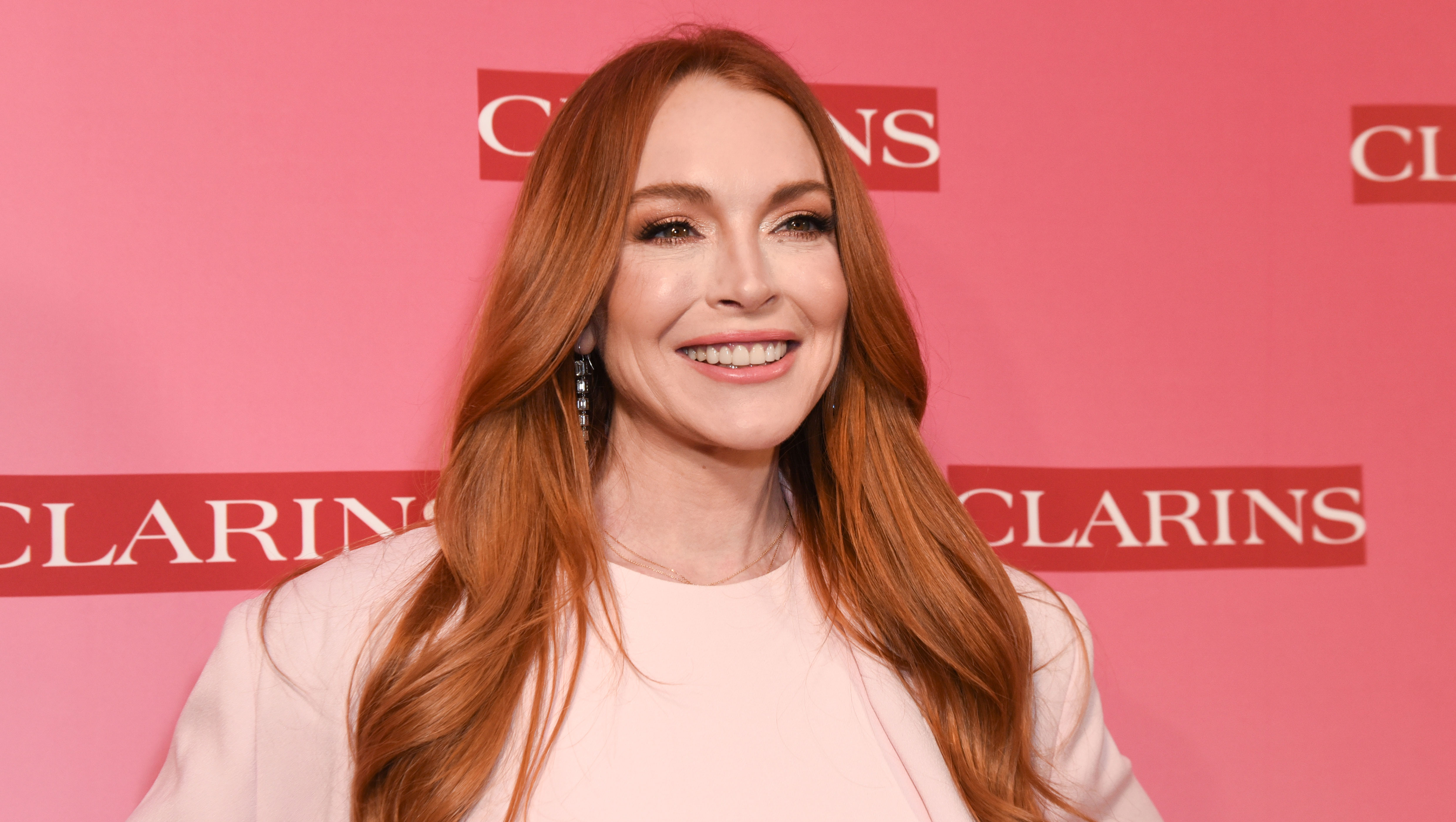 LOS ANGELES, CALIFORNIA - MARCH 15: Lindsay Lohan attends Clarins New Product Launch Party at Private Residence on March 15, 2024 in Los Angeles, California. (Photo by Olivia Wong/Getty Images)