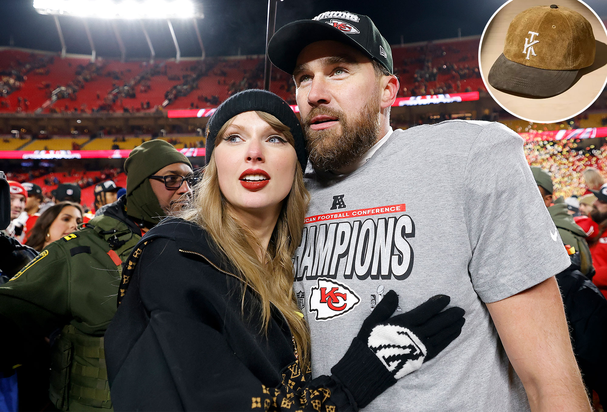 Promo Taylor Swift Dad Roots on Travis Kelce by Rocking NFL Star Branded Hat During Ravens Chiefs Game