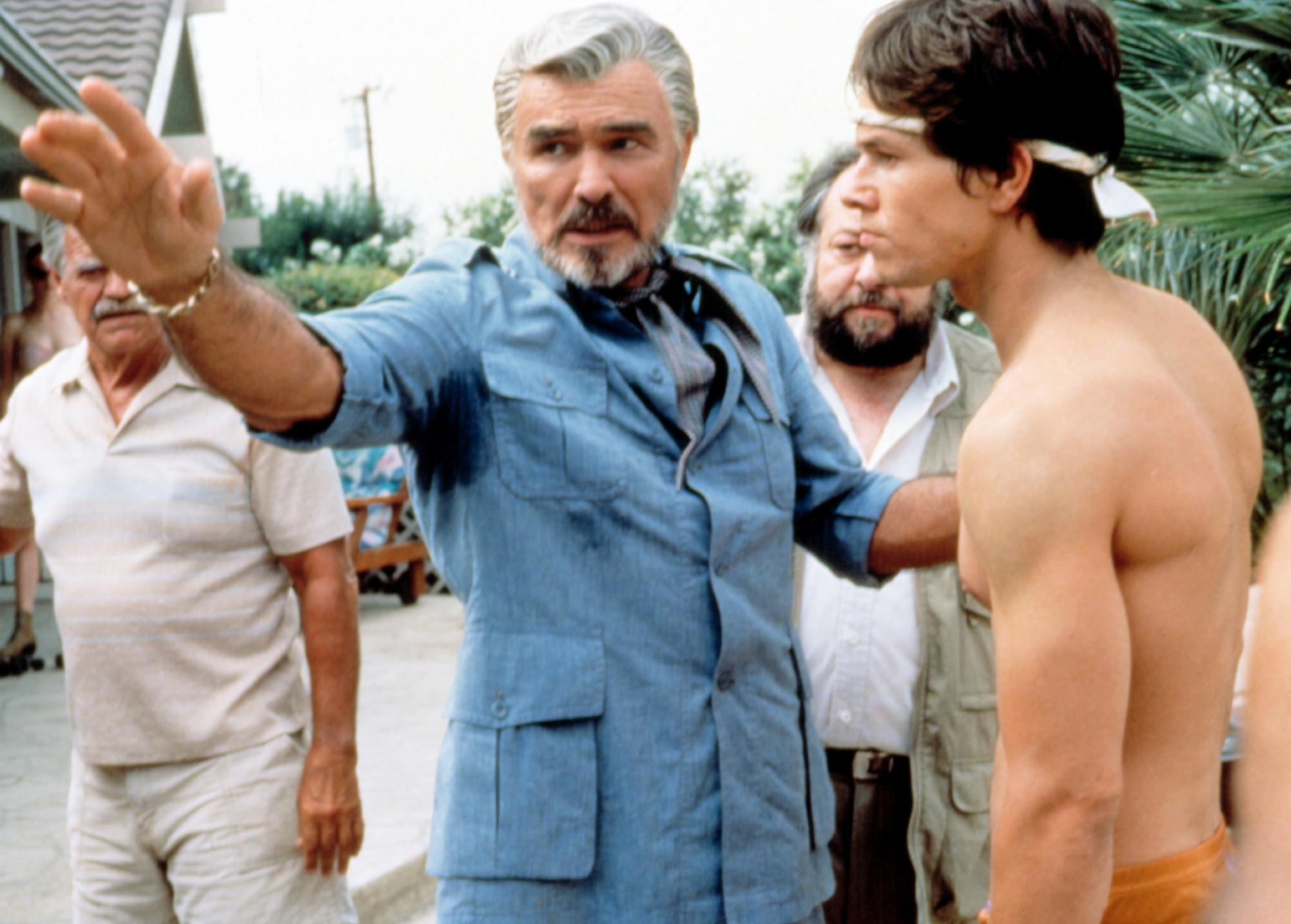 Burt Reynolds and Mark Wahlberg in Boogie Nights