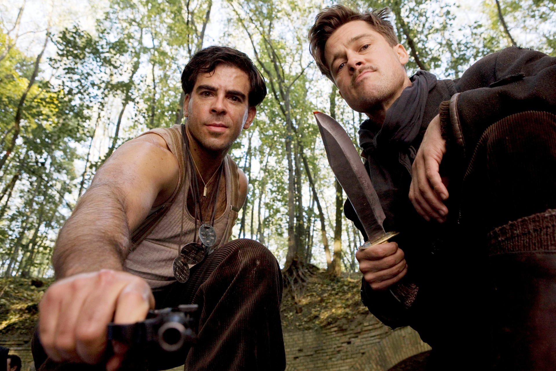 Eli Roth and Brad Pitt in Inglourious Basterds