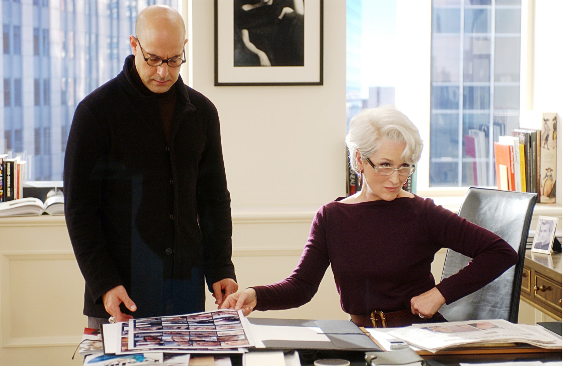 Stanley Tucci and Meryl Streep in The Devil Wears Prada