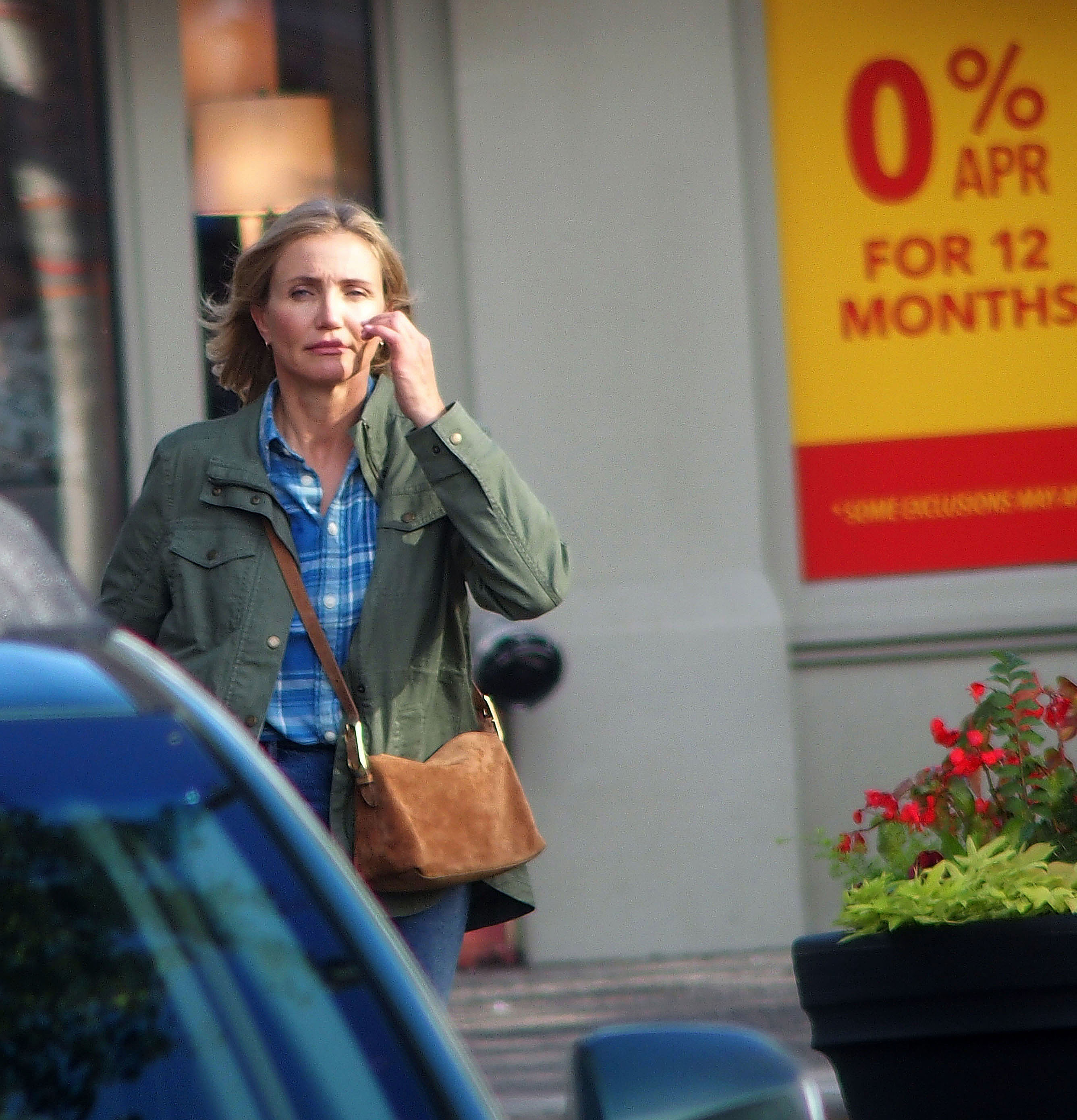 Cameron Diaz is seen on the set of "Bad Day" on September 29, 2025 in Plainfield, New Jersey.