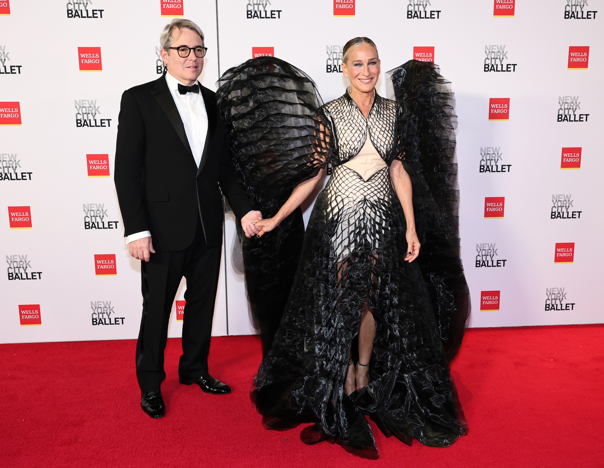 Sarah Jessica Parker Debuts Dramatic Winged Gown on Red Carpet With Matthew Broderick