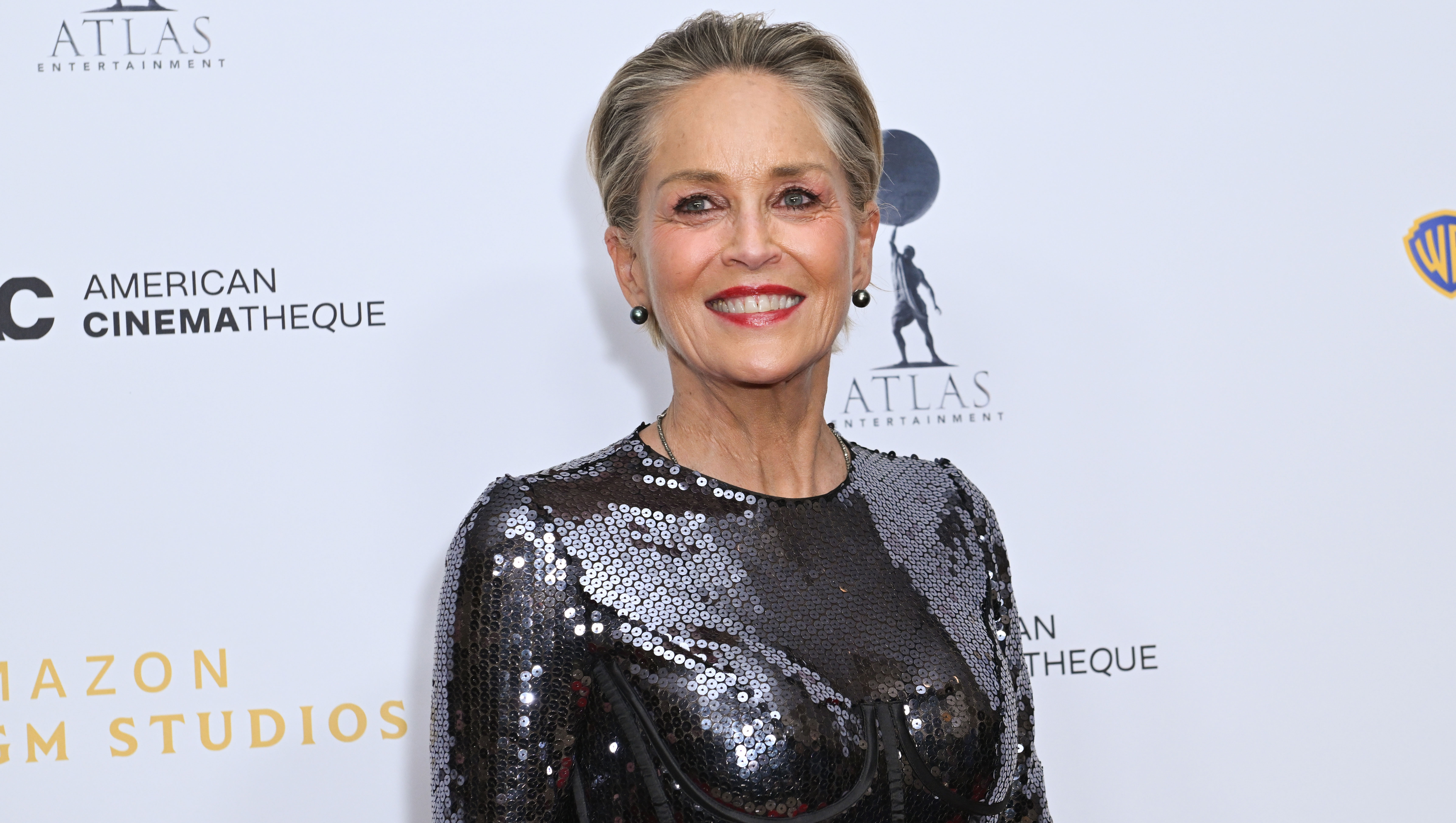 BEVERLY HILLS, CALIFORNIA - DECEMBER 06: Sharon Stone attends 38th American Cinematheque Awards at The Beverly Hilton on December 06, 2024 in Beverly Hills, California. (Photo by Olivia Wong/WireImage)