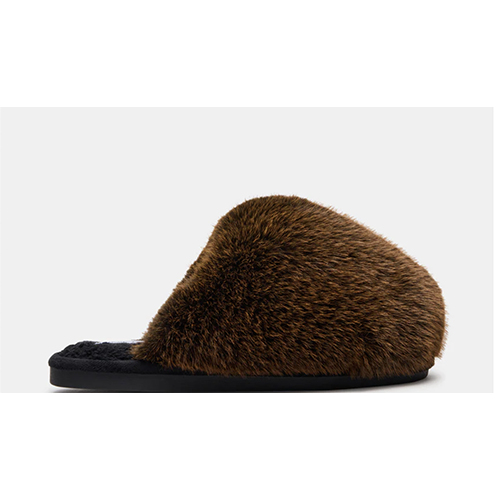 Steve Madden Poof Brown Slippers