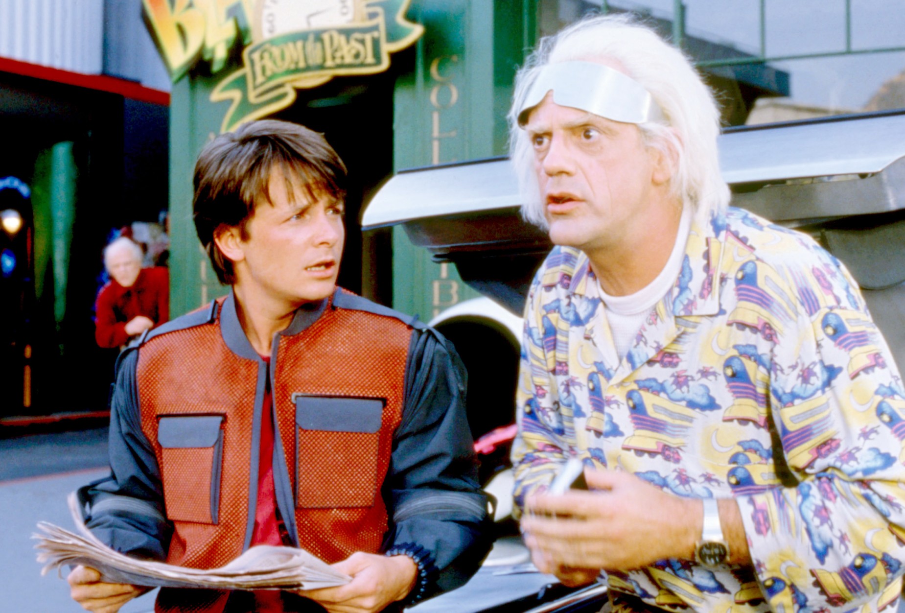 Michael J. Fox, Christopher Lloyd in Back to The Future Part II