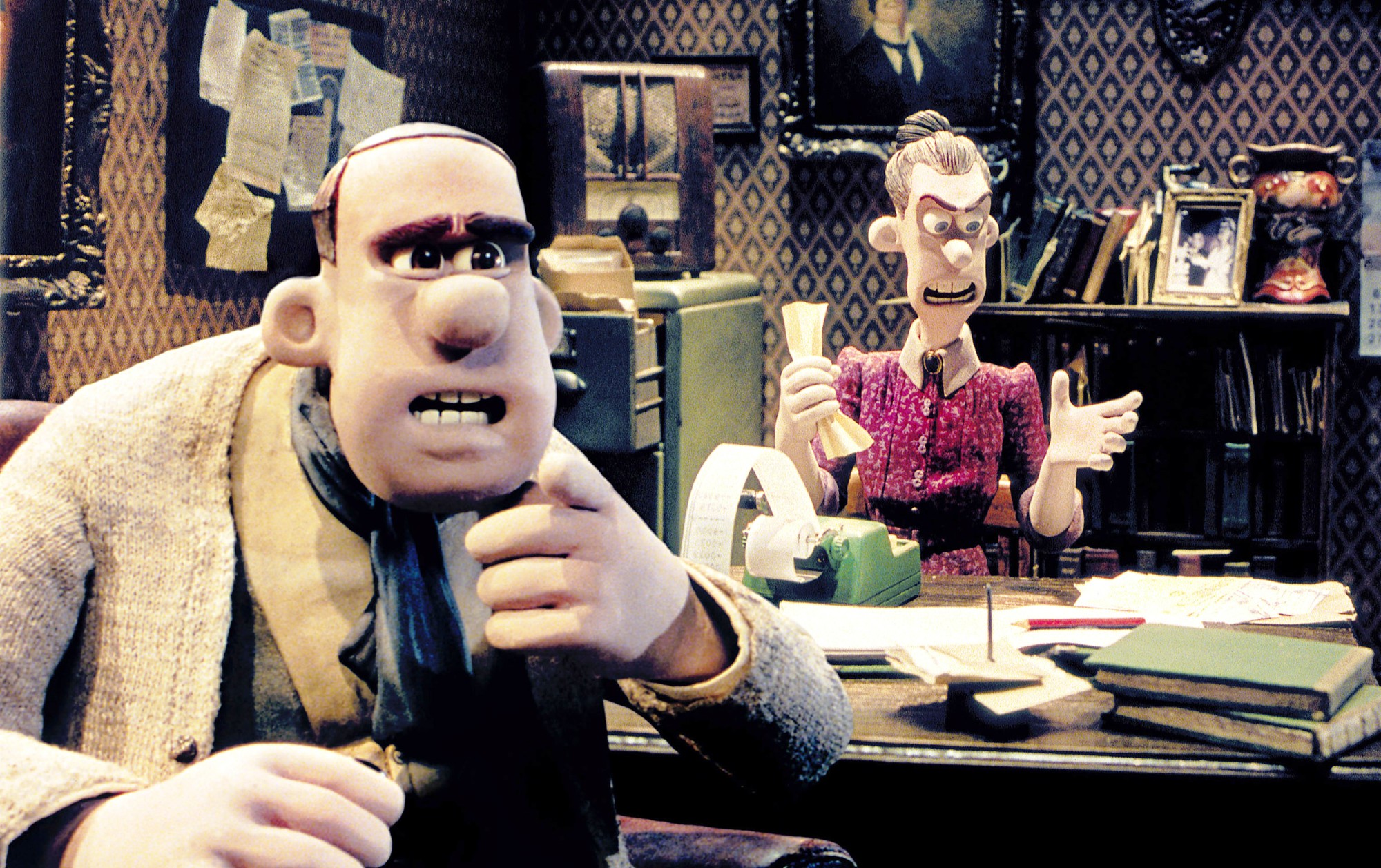 Tony Haygarth and Miranda Richardson in Chicken Run