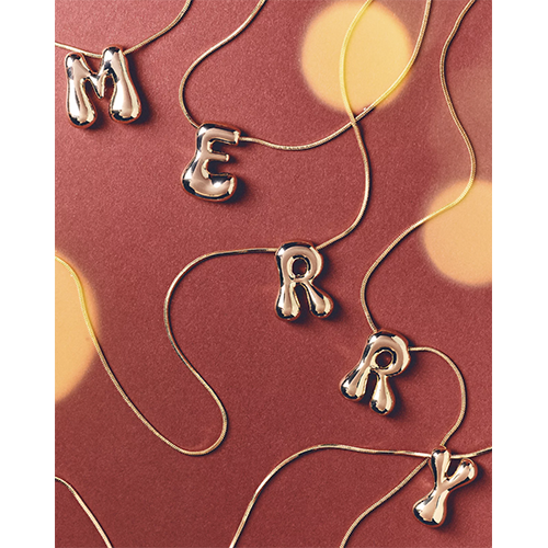Anthropologie Bubble Letter Monogram Necklace