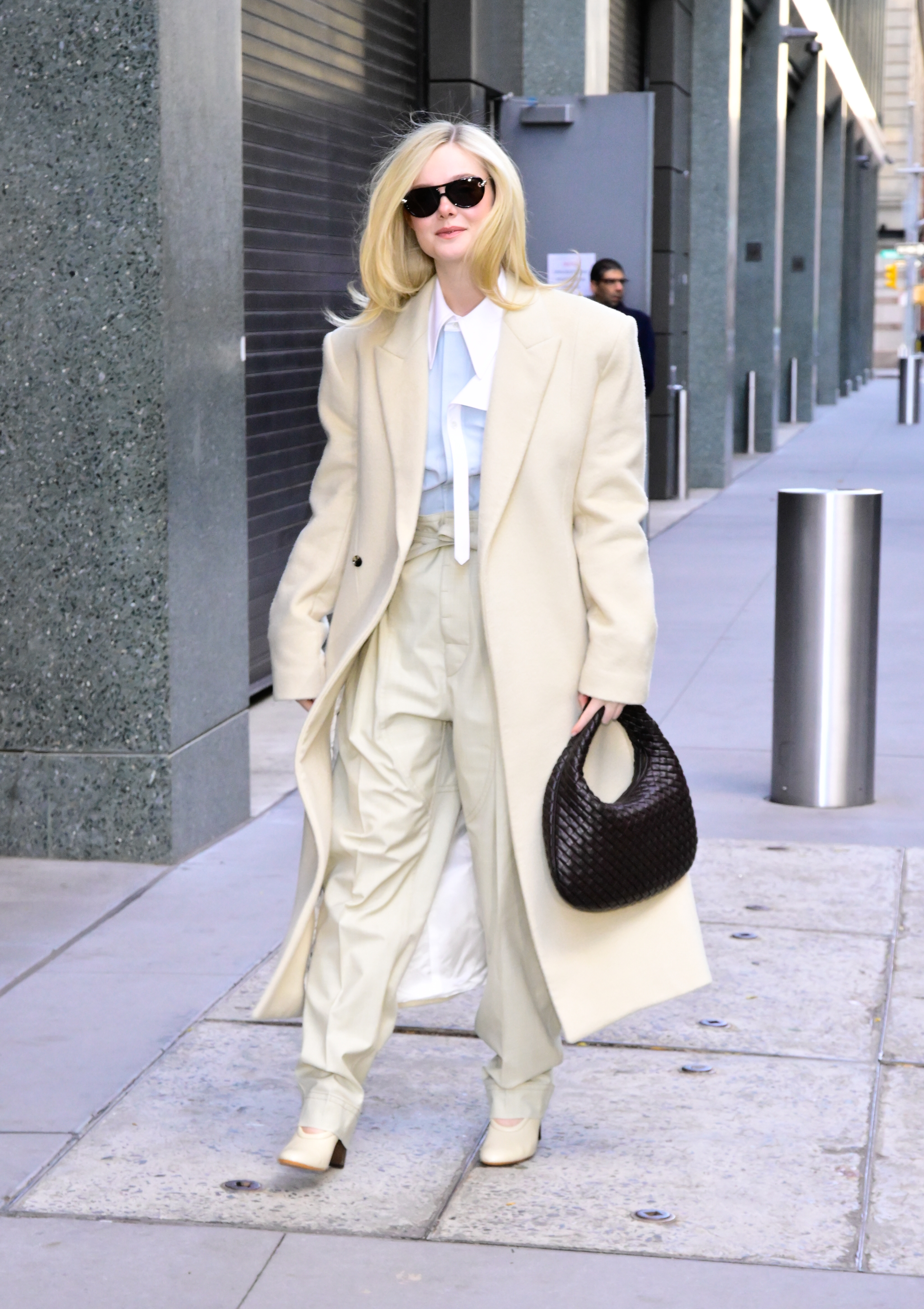 Elle Fanning is seen outside "Good Morning America" on November 11, 2025 in New York City.