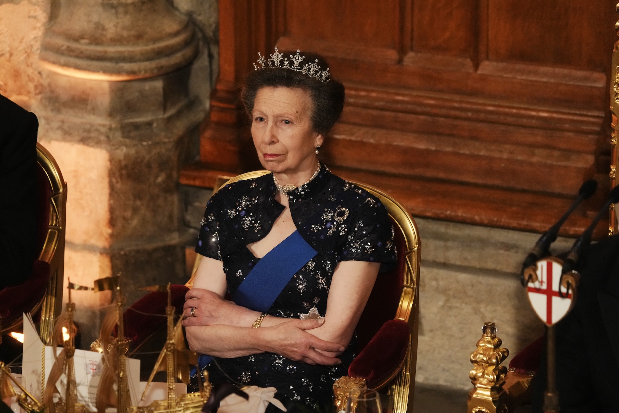 Princess Anne Wears Her Favorite Diamond Festoon Tiara at State Banquet