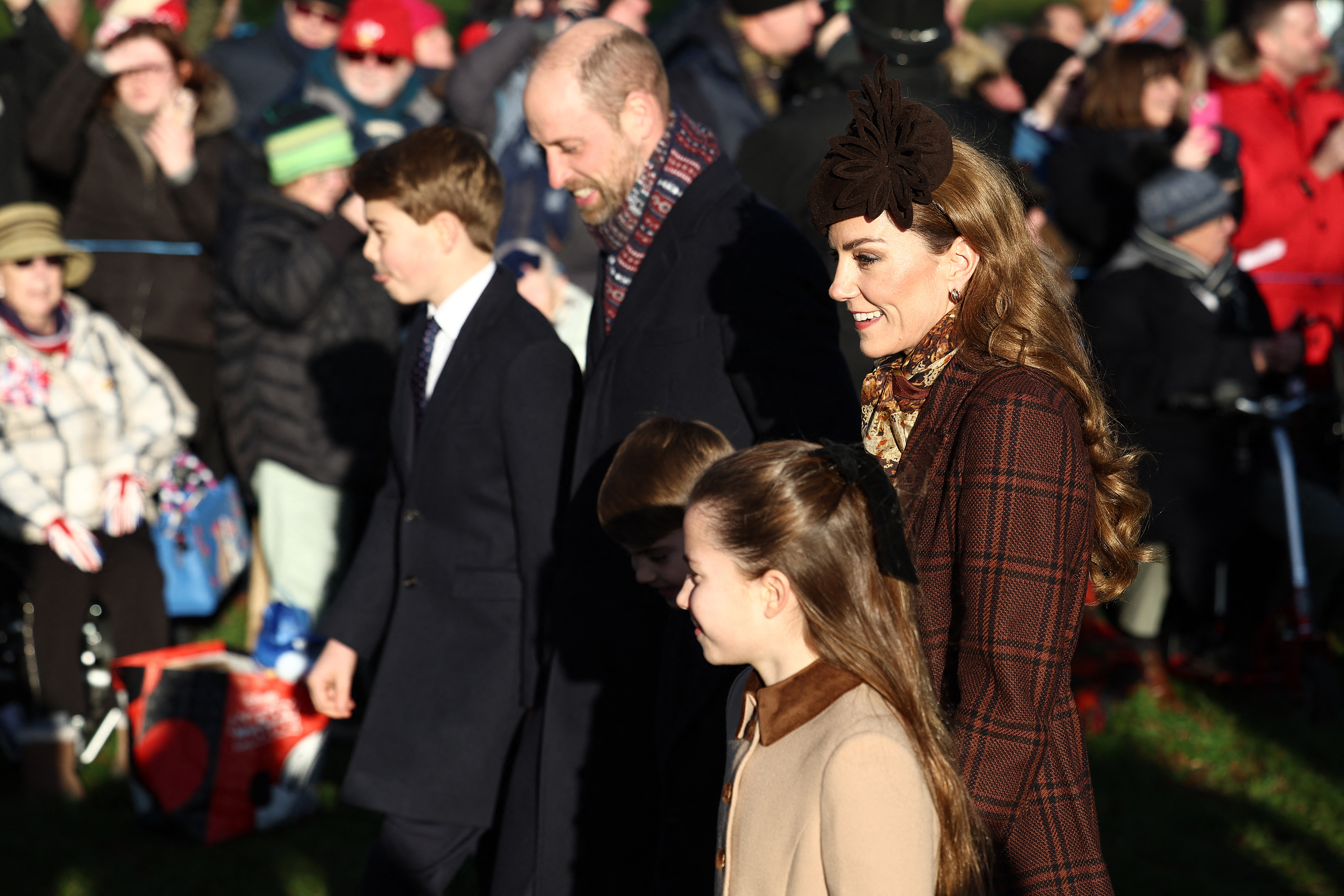 Prince William, Kate and Kids Join Royal Family's Christmas Church Service