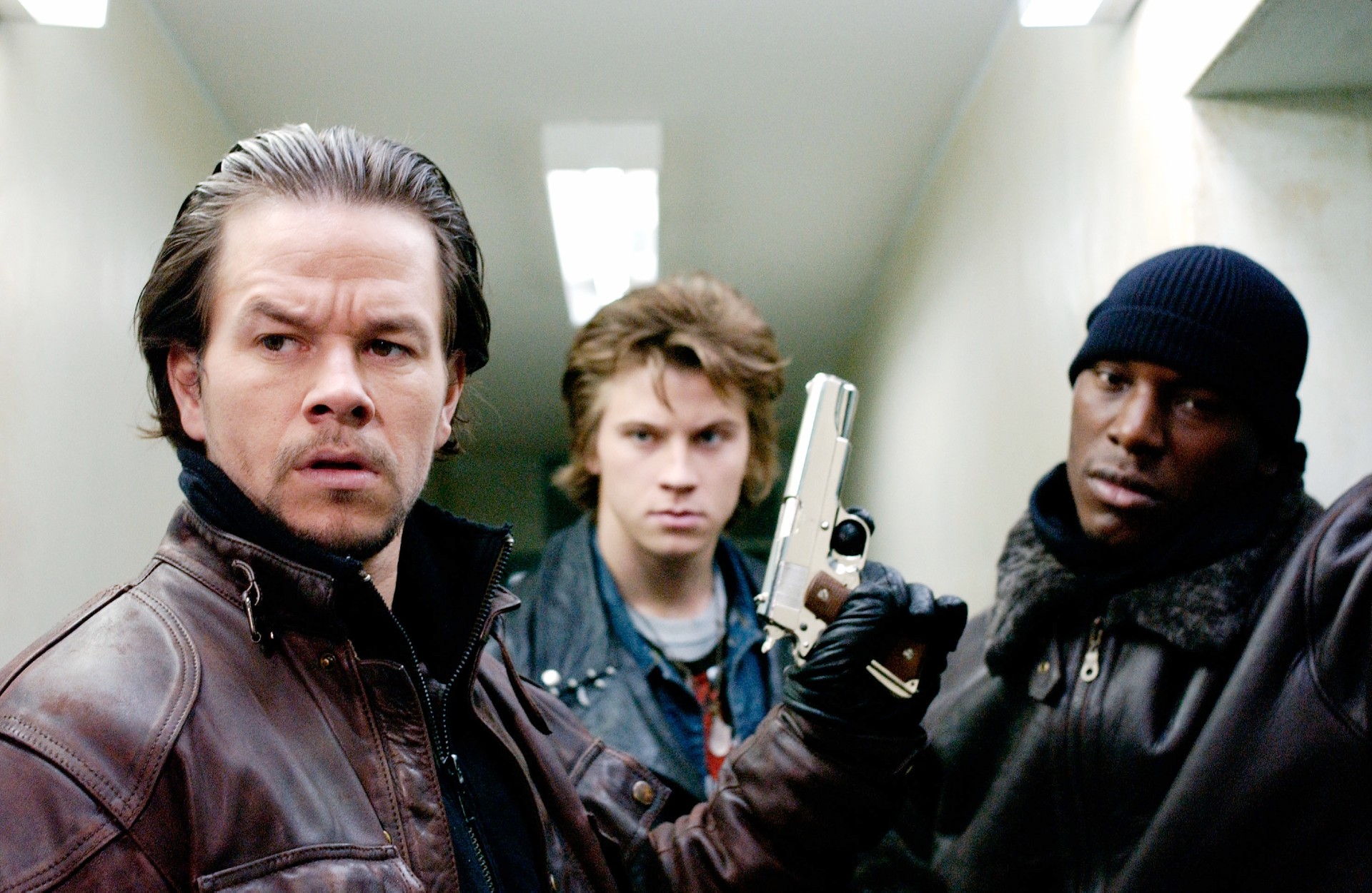 Mark Wahlberg, Garrett Hedlund and Tyrese Gibson in Four Brothers