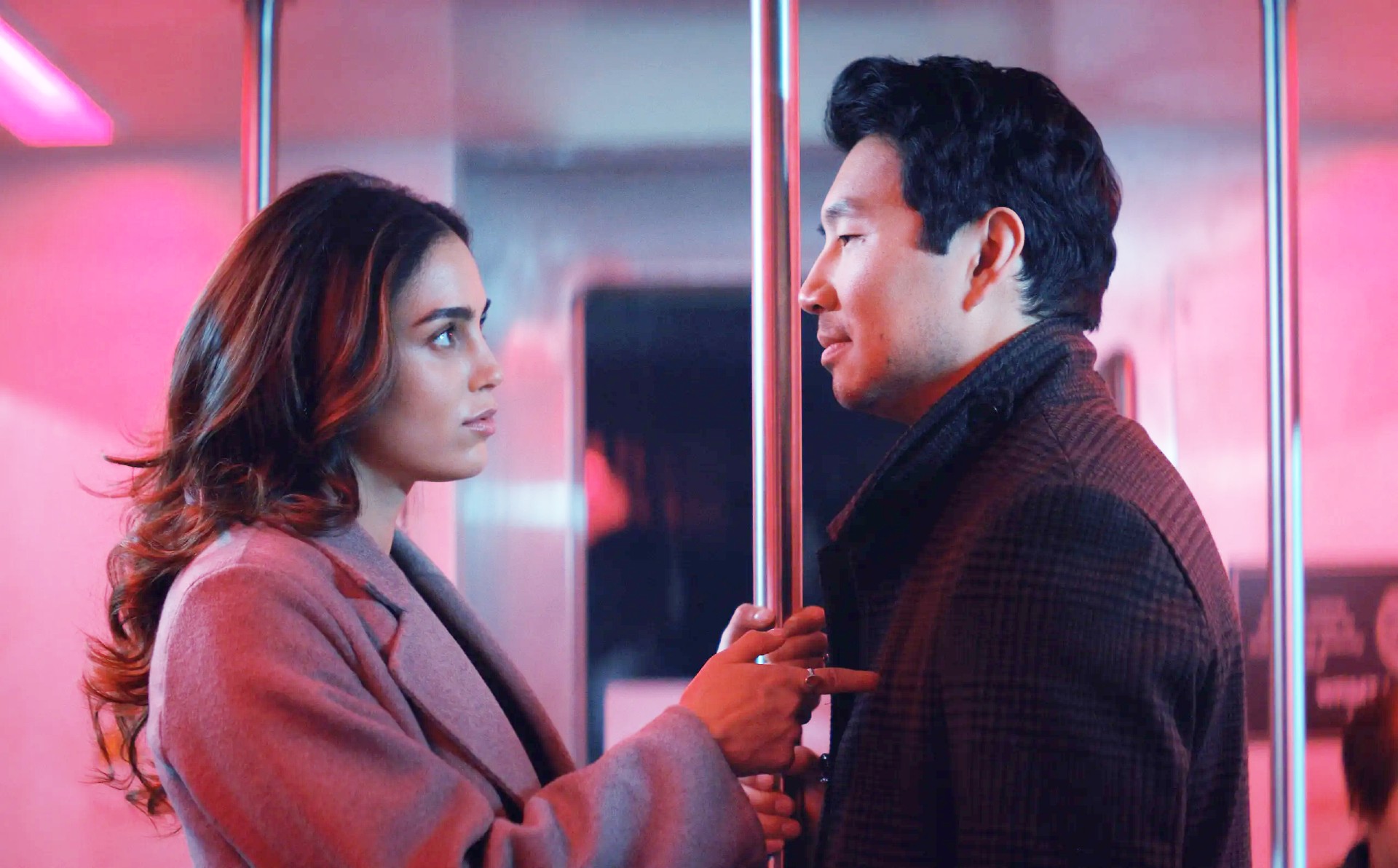 Melissa Barrera and Simu Liu in The Copenhagen Test