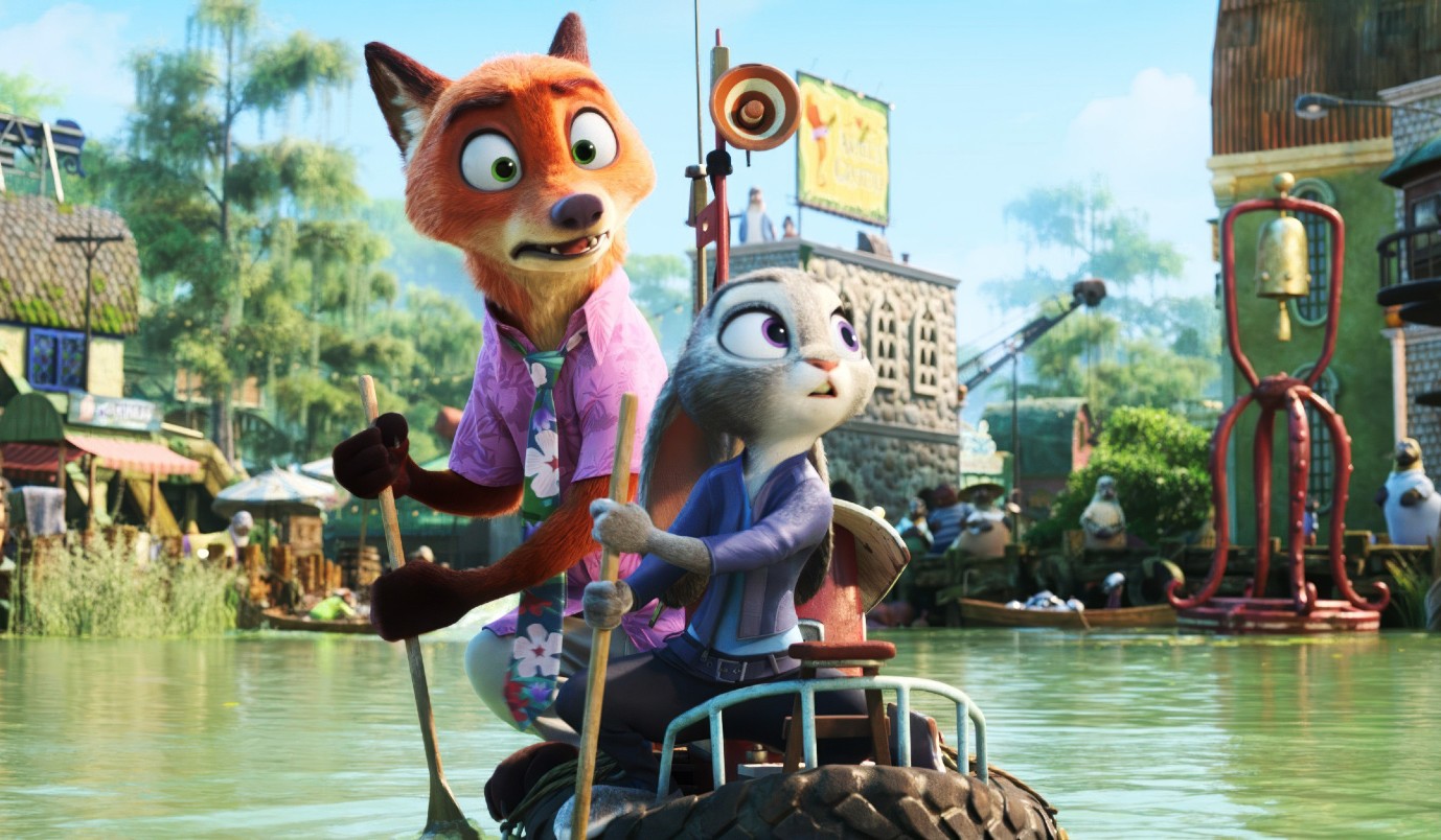Nick Wilde (voice: Jason Bateman), Judy Hopps (voice: Ginnifer Goodwin) in Zootopia 2