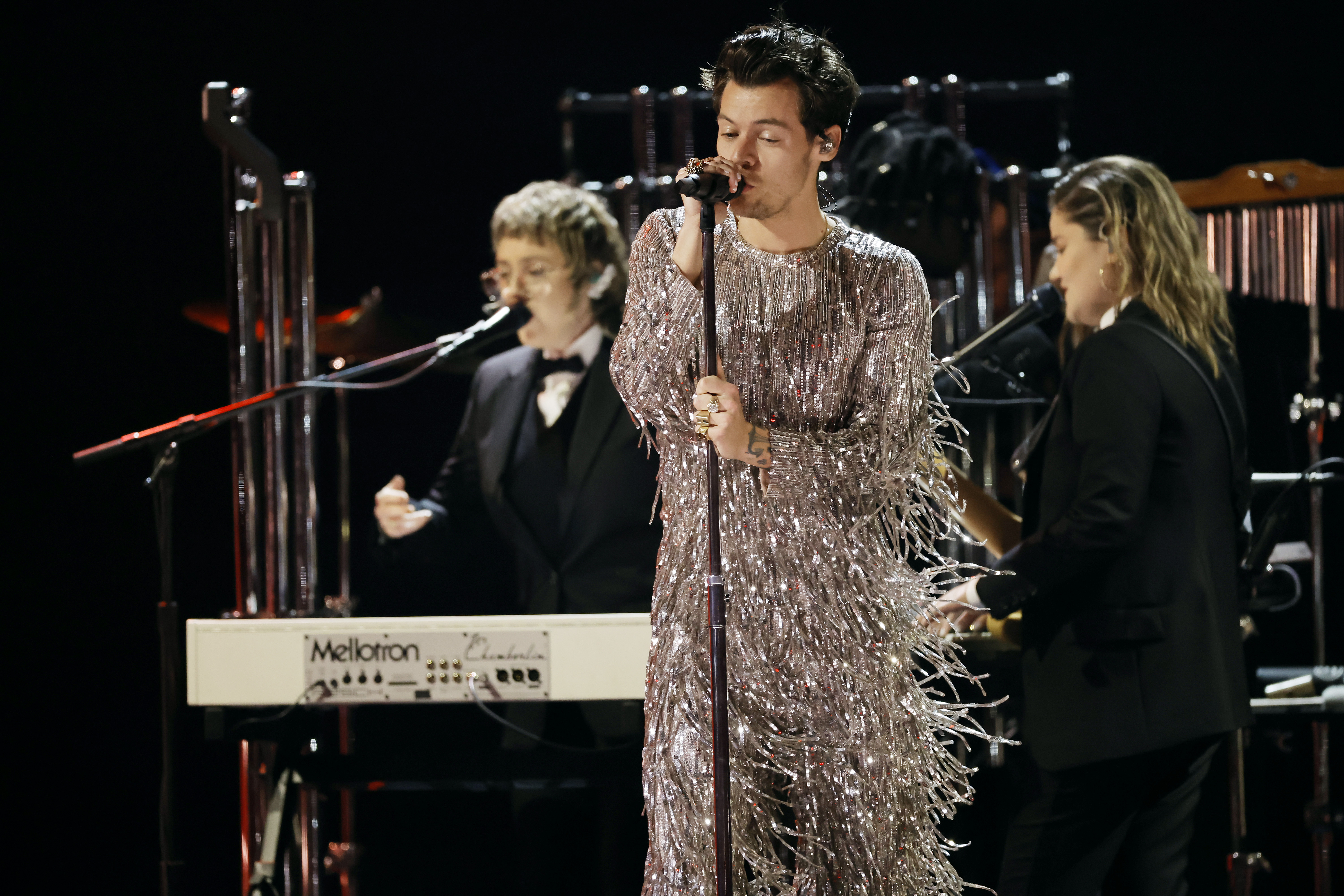 Harry Styles performing at the 2023 Grammy Awards.