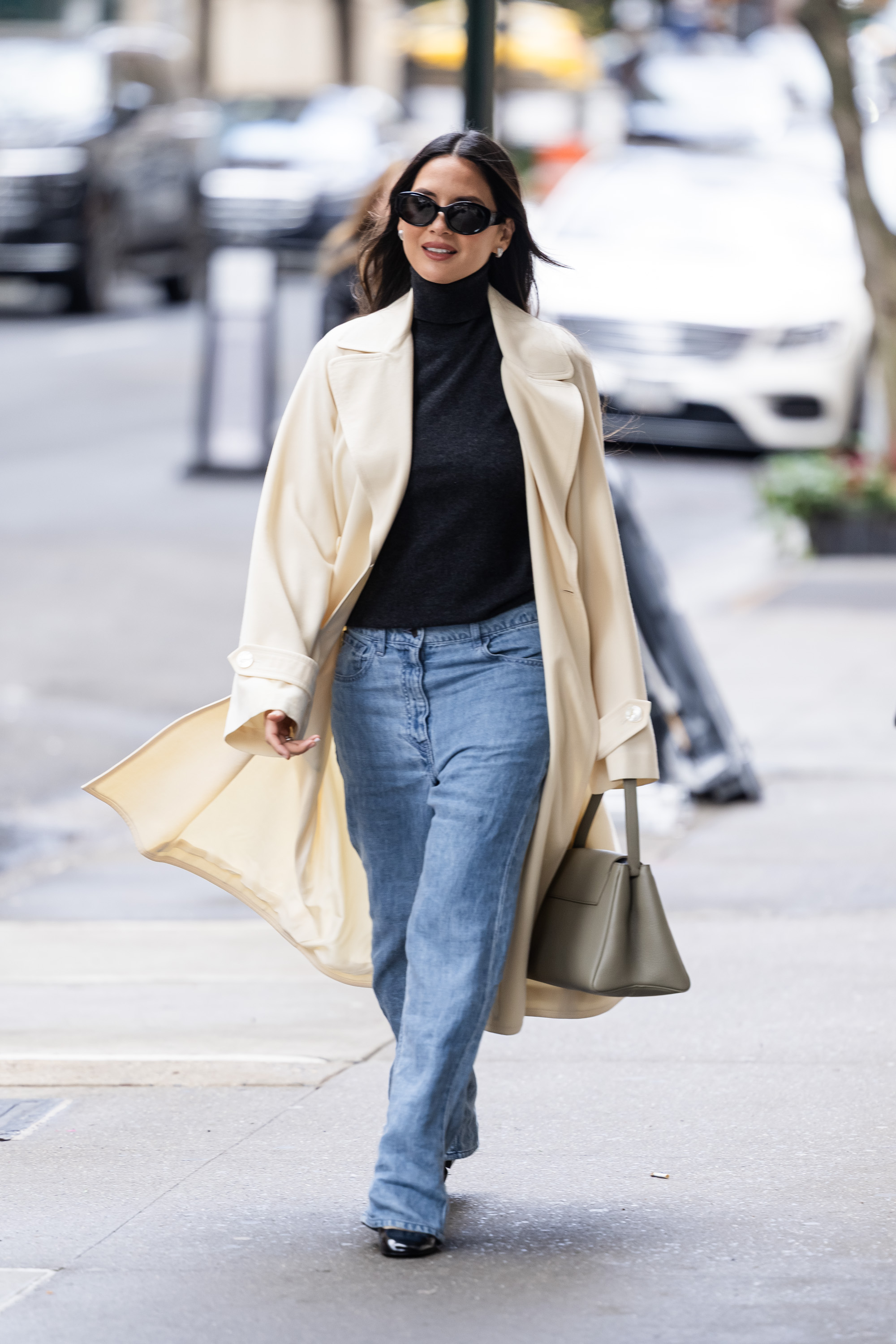 Olivia Munn is seen in the Upper East Side on January 07, 2026 in New York City.