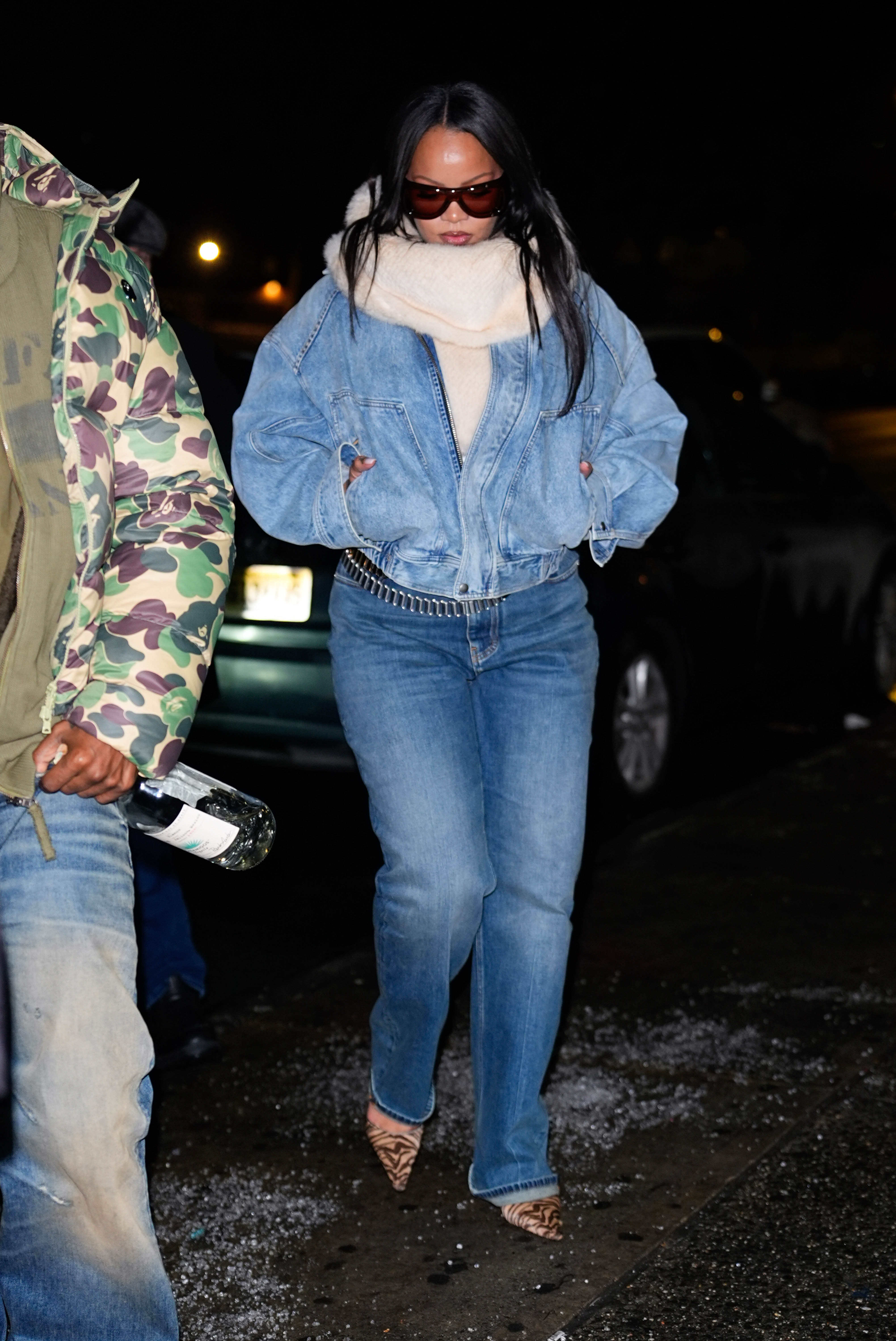 Rihanna is seen going to "El Puerto" Seafood Restaurant in Harlem on January 19, 2026 in New York City.